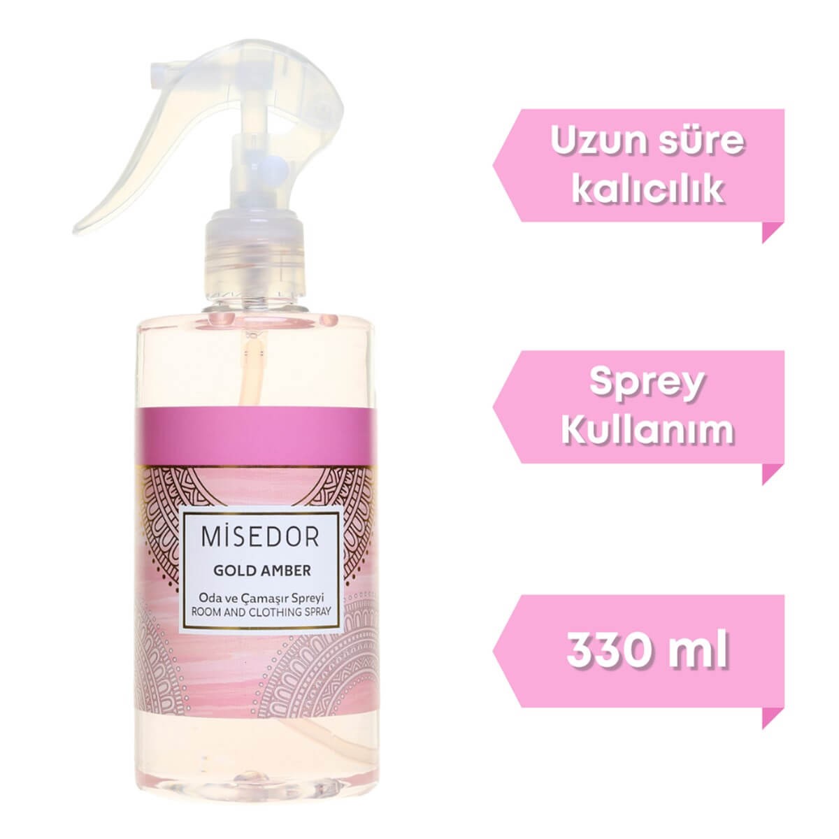 Misedor 2'li Set Beyaz Sabun ve Gold Amber Oda Kokusu ve Çamaşır Parfümü 330 ml