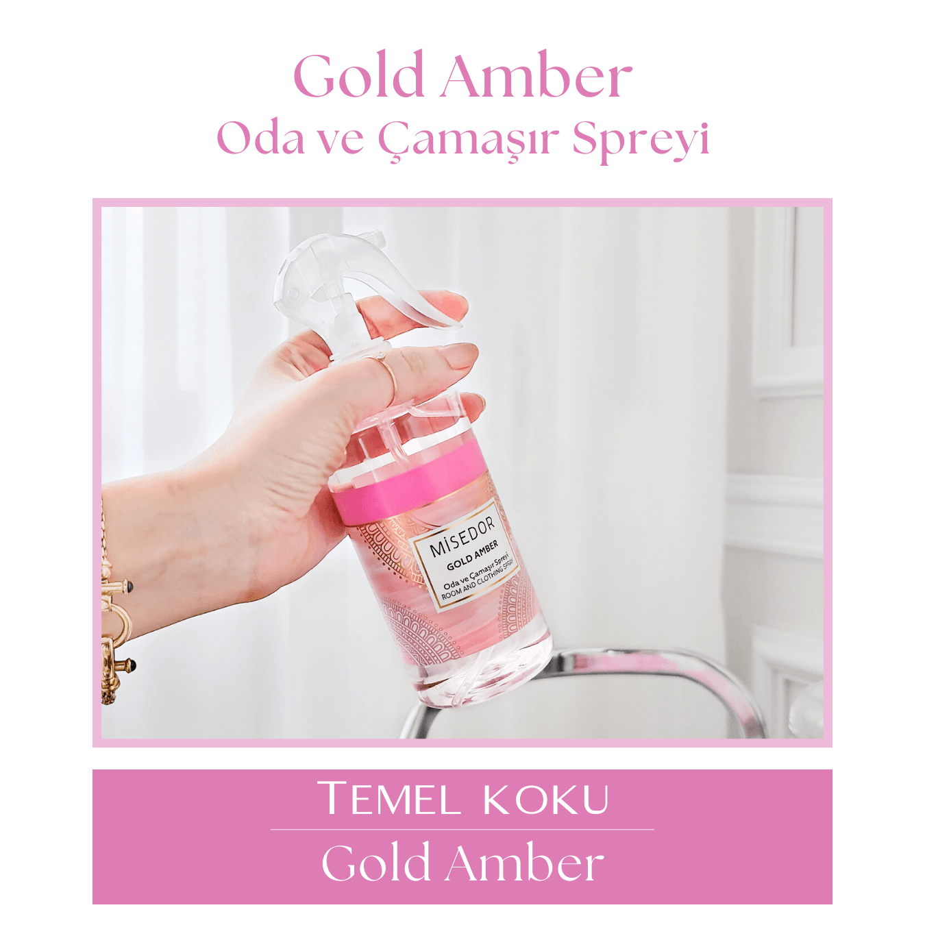 Misedor 2'li Set Beyaz Sabun ve Gold Amber Oda Kokusu ve Çamaşır Parfümü 330 ml