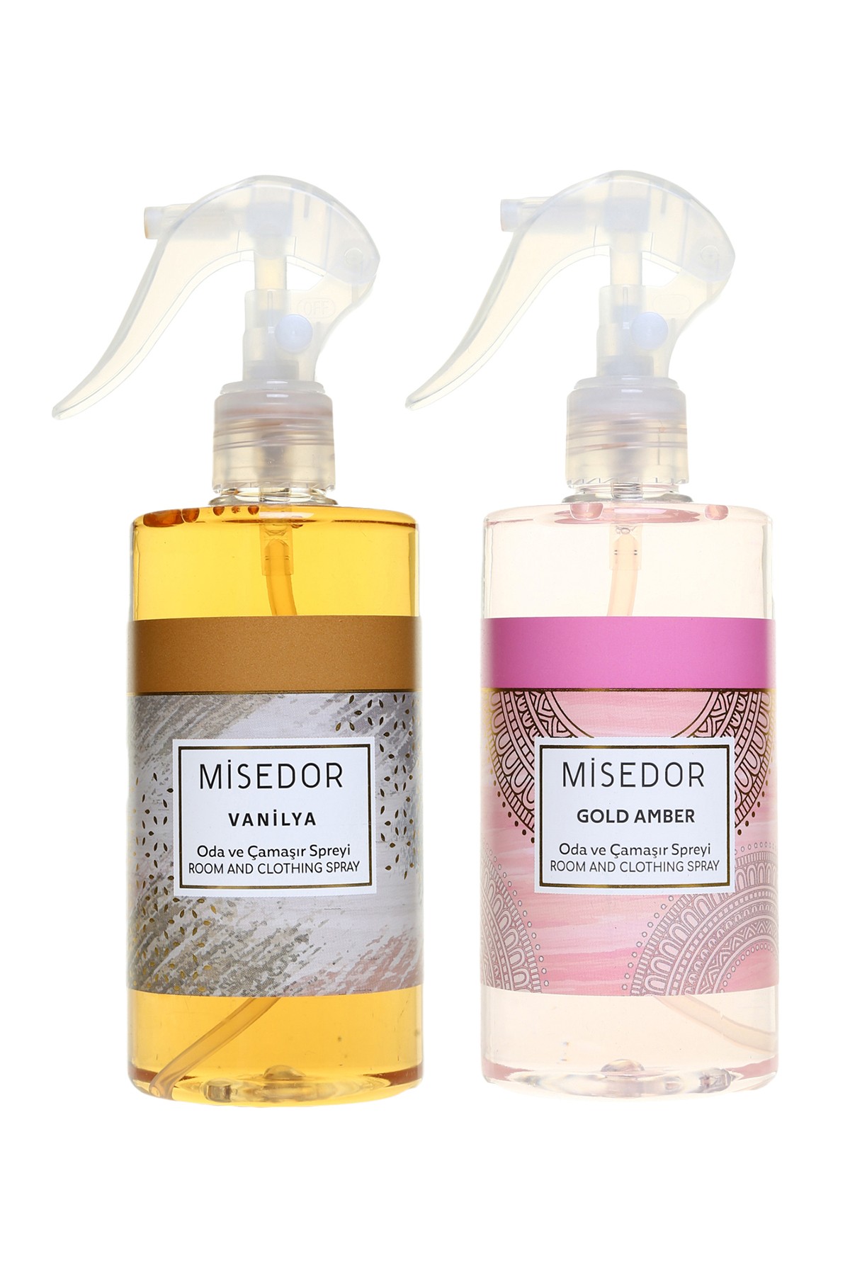 Misedor 2'li Set Gold Amber Ve Vanilya Oda Ve Çamaşır Spreyi 330 Ml