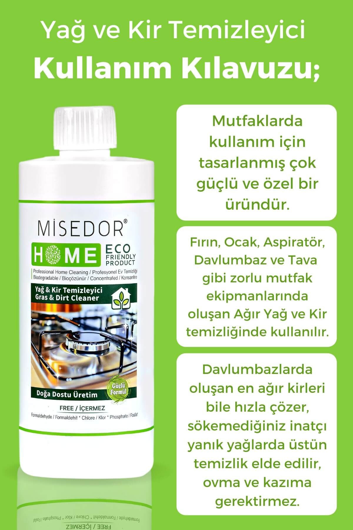 Misedor 3'lü Set  Yağ ve Kir Temizleyici 500 ml