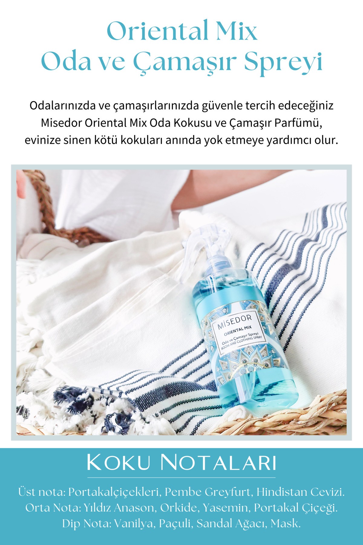 Misedor 2'li Set Beyaz Sabun ve Oriental Mix Oda ve Çamaşır Spreyi 330 ml