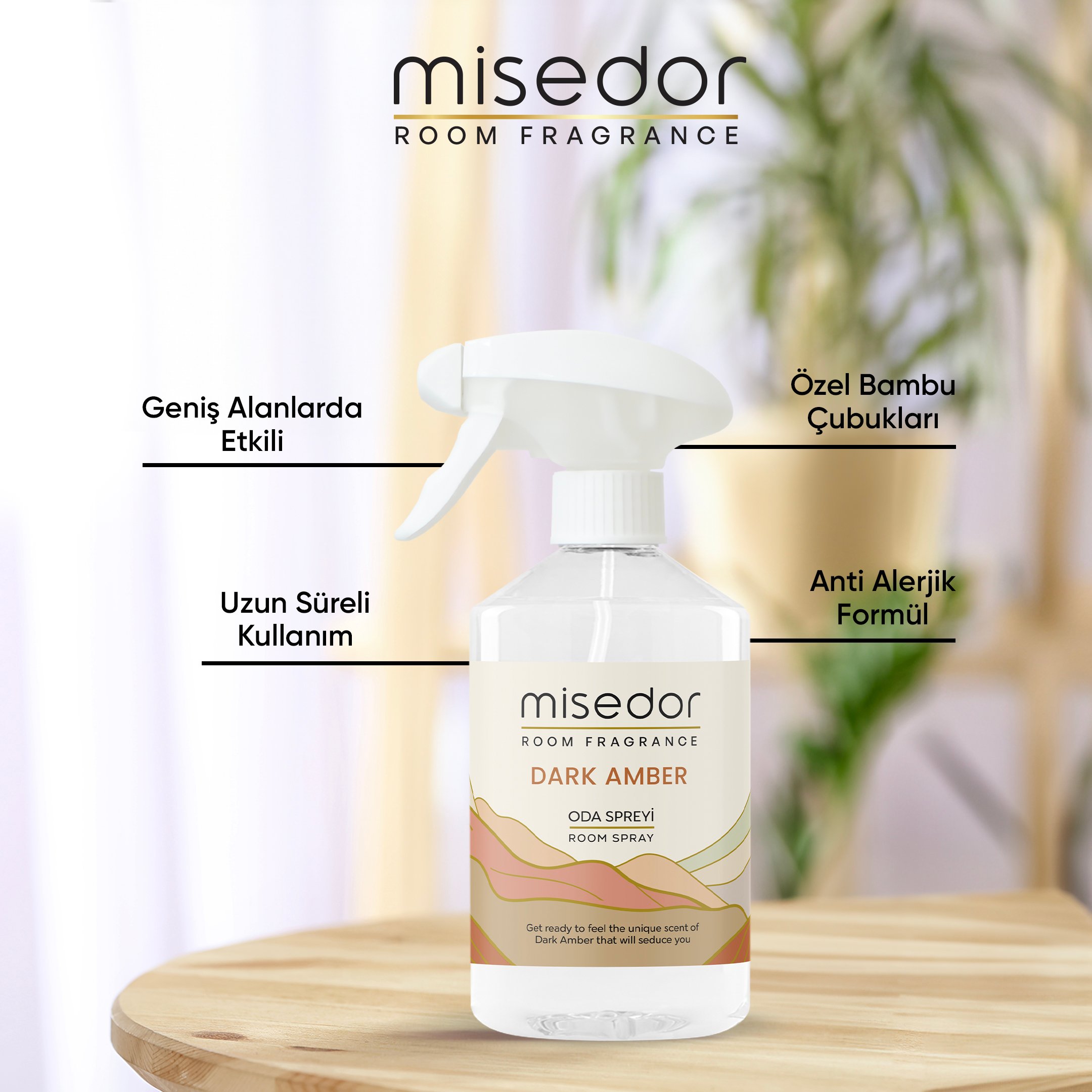 Misedor Dark Amber Oda Spreyi 500 ml