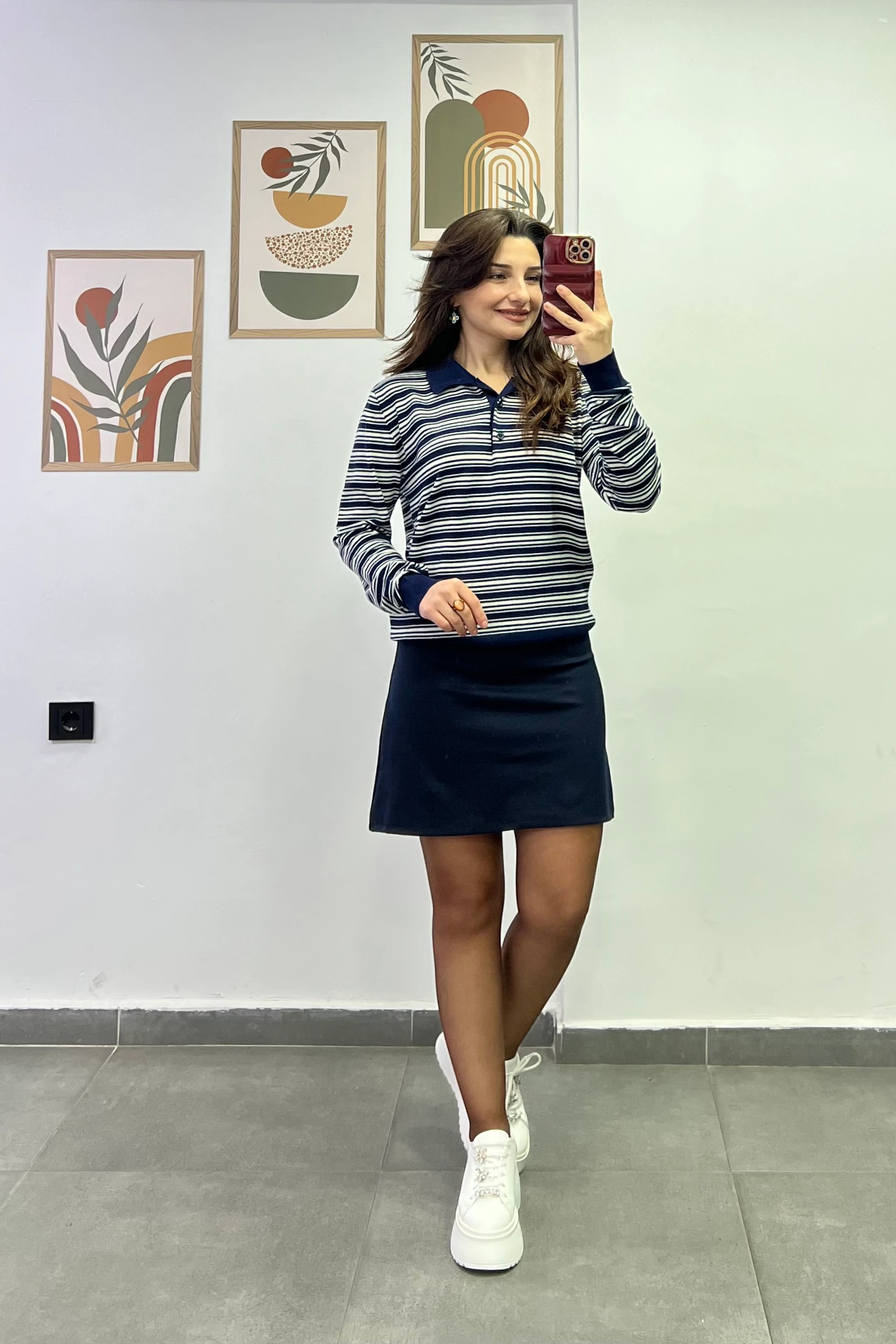 Beli Kalın Korsajlı Çelik Örme Çan Etek - LACIVERT