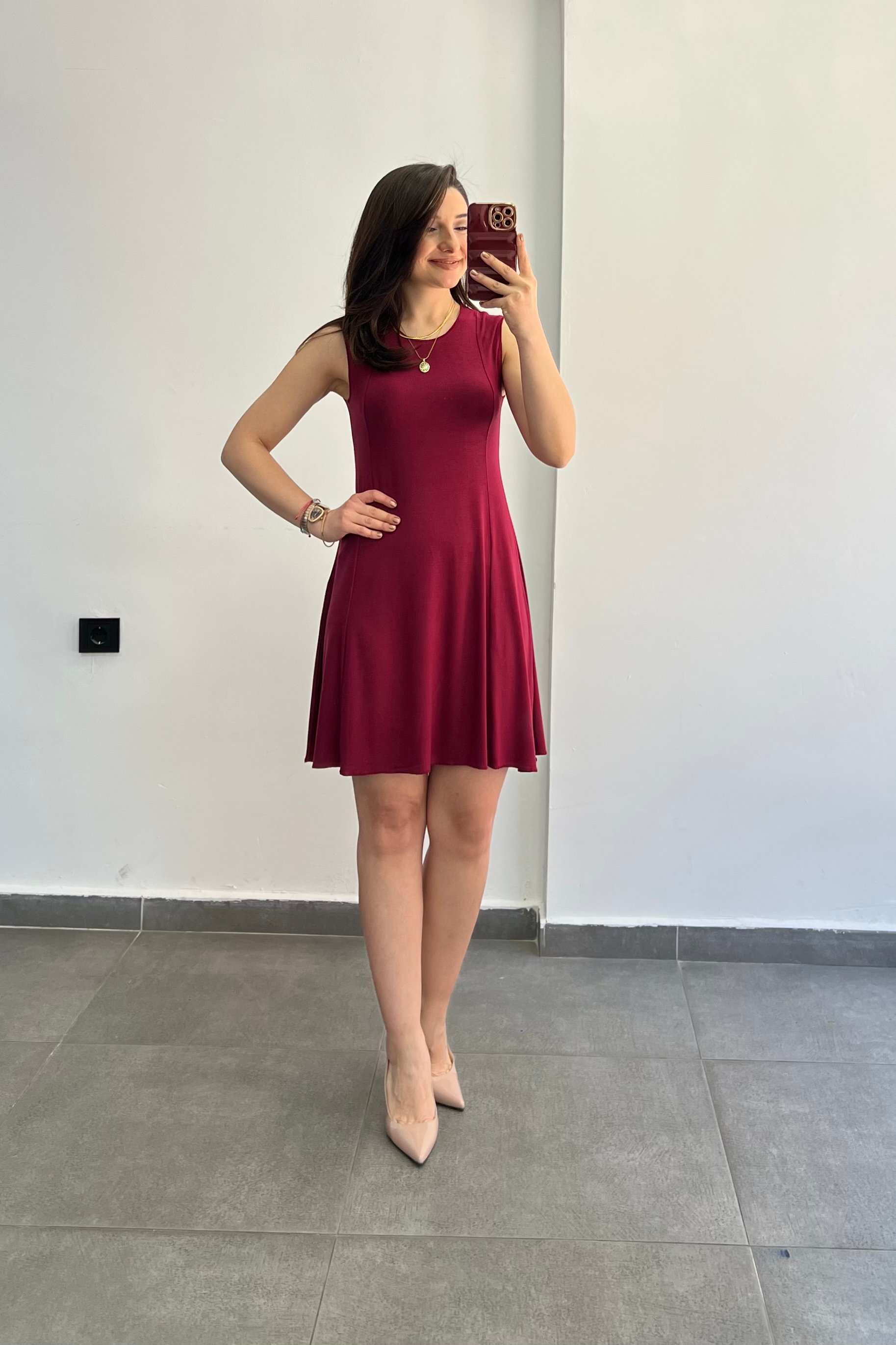 Buzzy Dikiş Detaylı Sıfır Kol Elbise