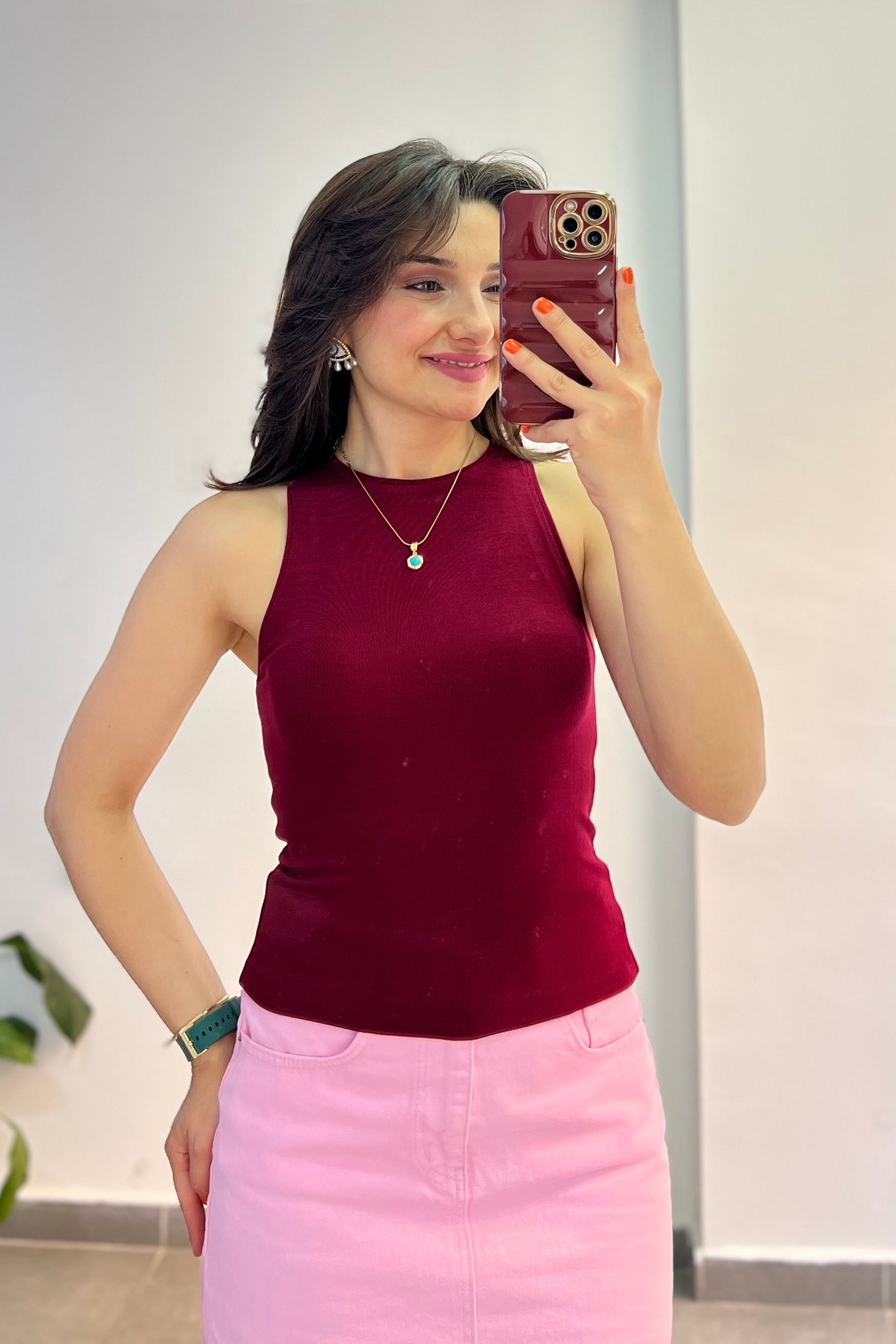 Bisiklet Yaka Halter Kol Modal Atlet