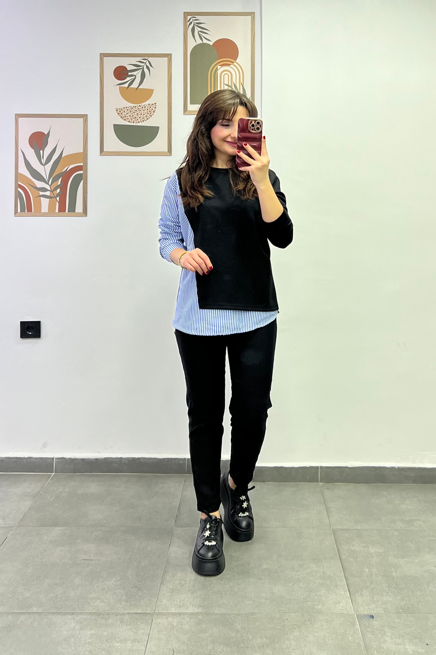 Beli Lastikli Duble Paça Cep Detaylı Pantolon - Siyah