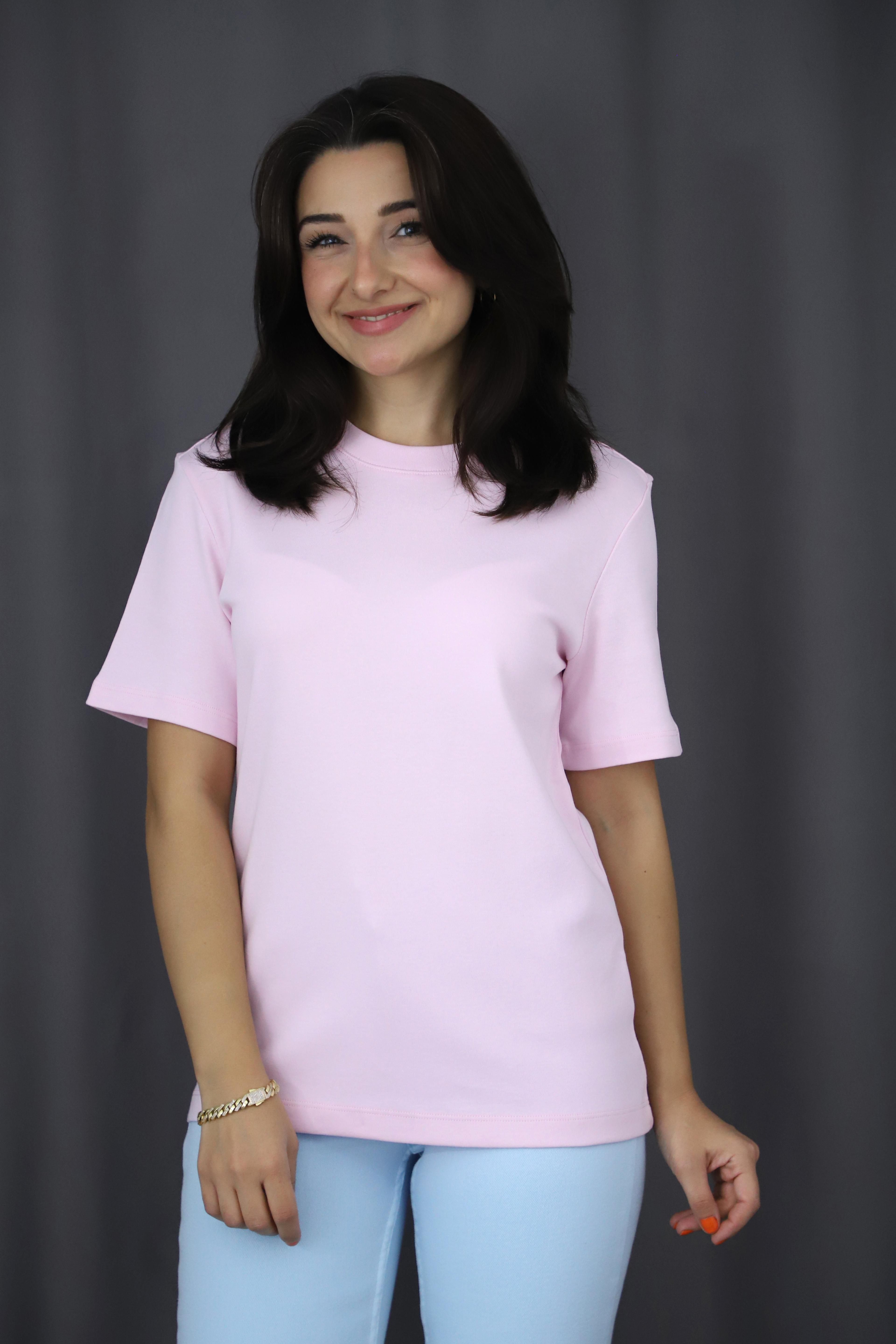 Kısa Kollu Basic Tshirt - PEMBE