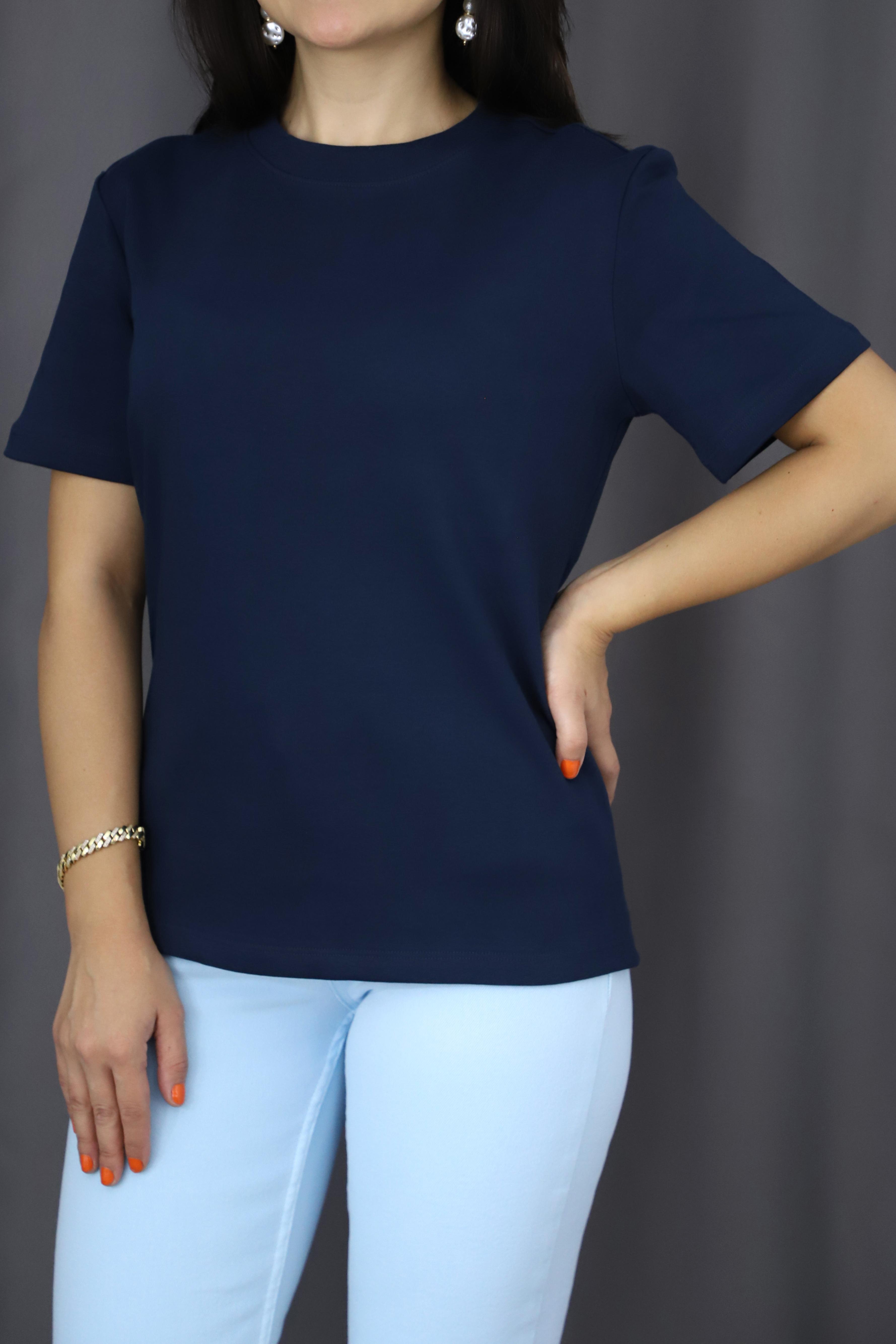 Kısa Kollu Basic Tshirt - LACIVERT