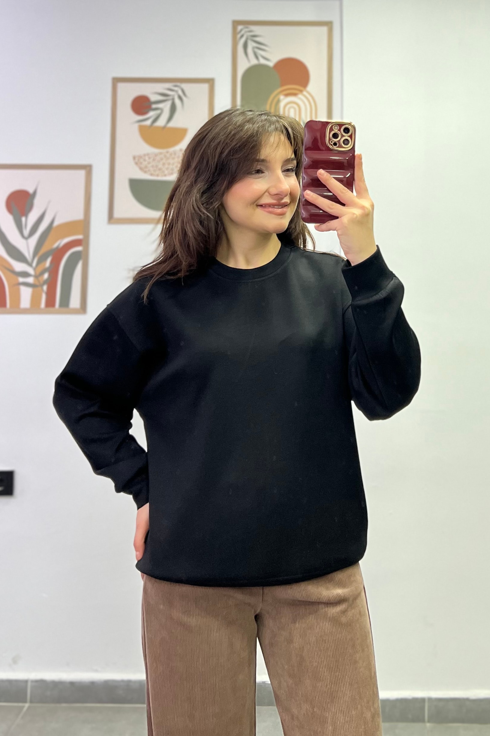 Sotf Touch Düz Basic Sweatshırt