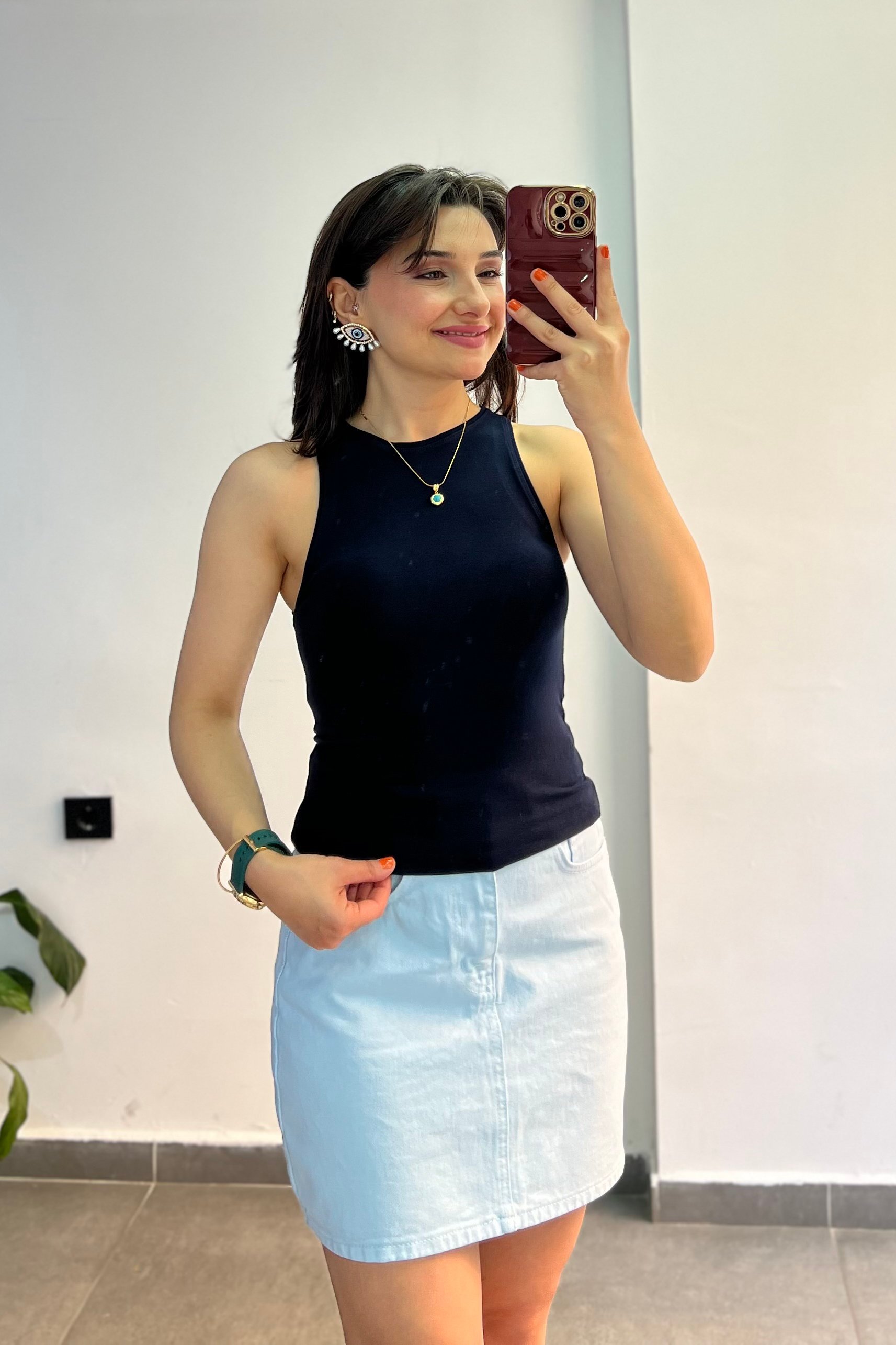 Bisiklet Yaka Halter Kol Modal Atlet