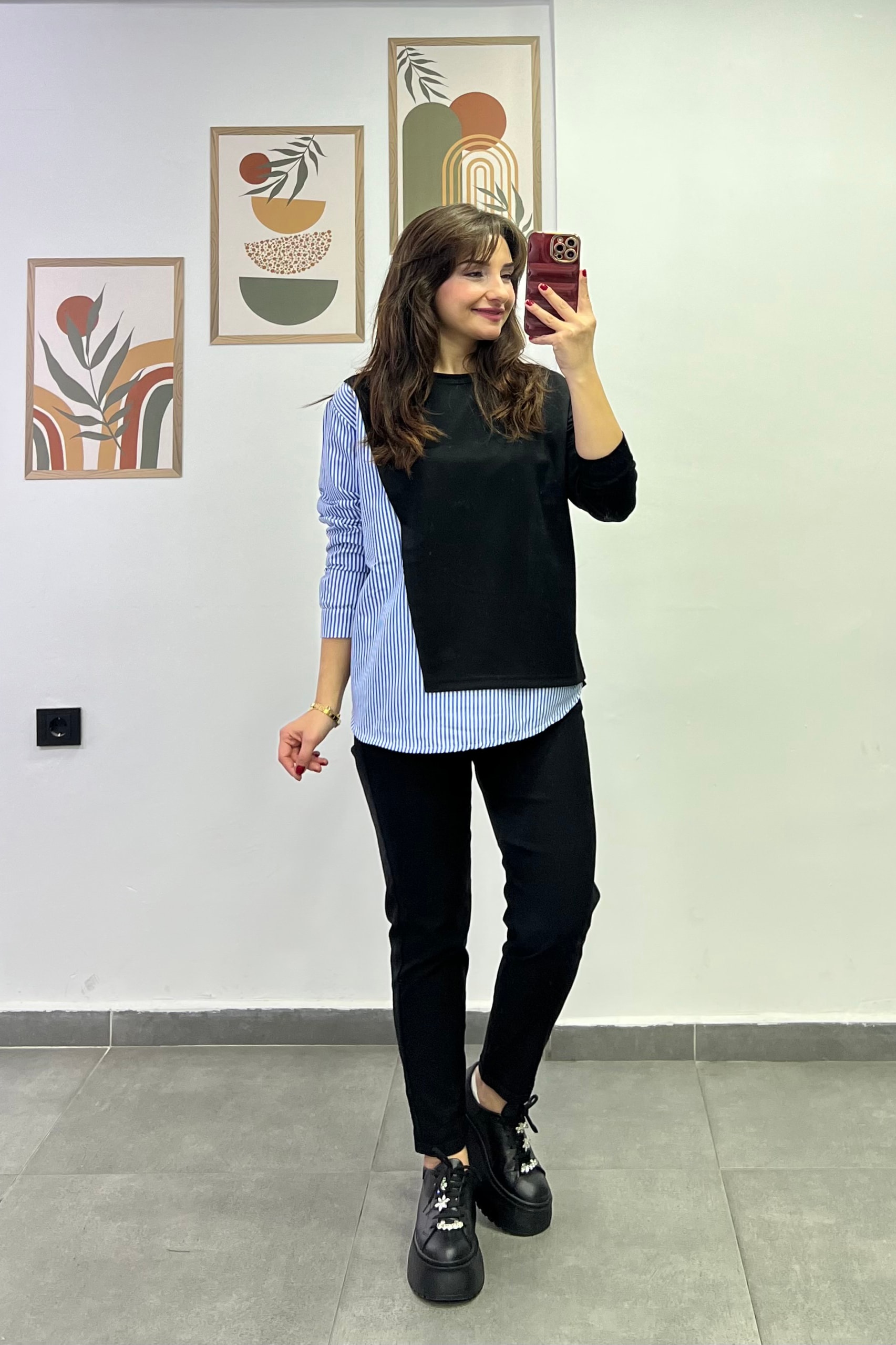 Beli Lastikli Duble Paça Cep Detaylı Pantolon - Siyah