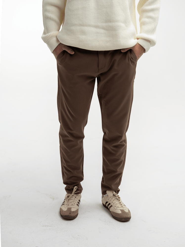 Erkek Slim Fit Kumaş Pantolon - Kahverengi
