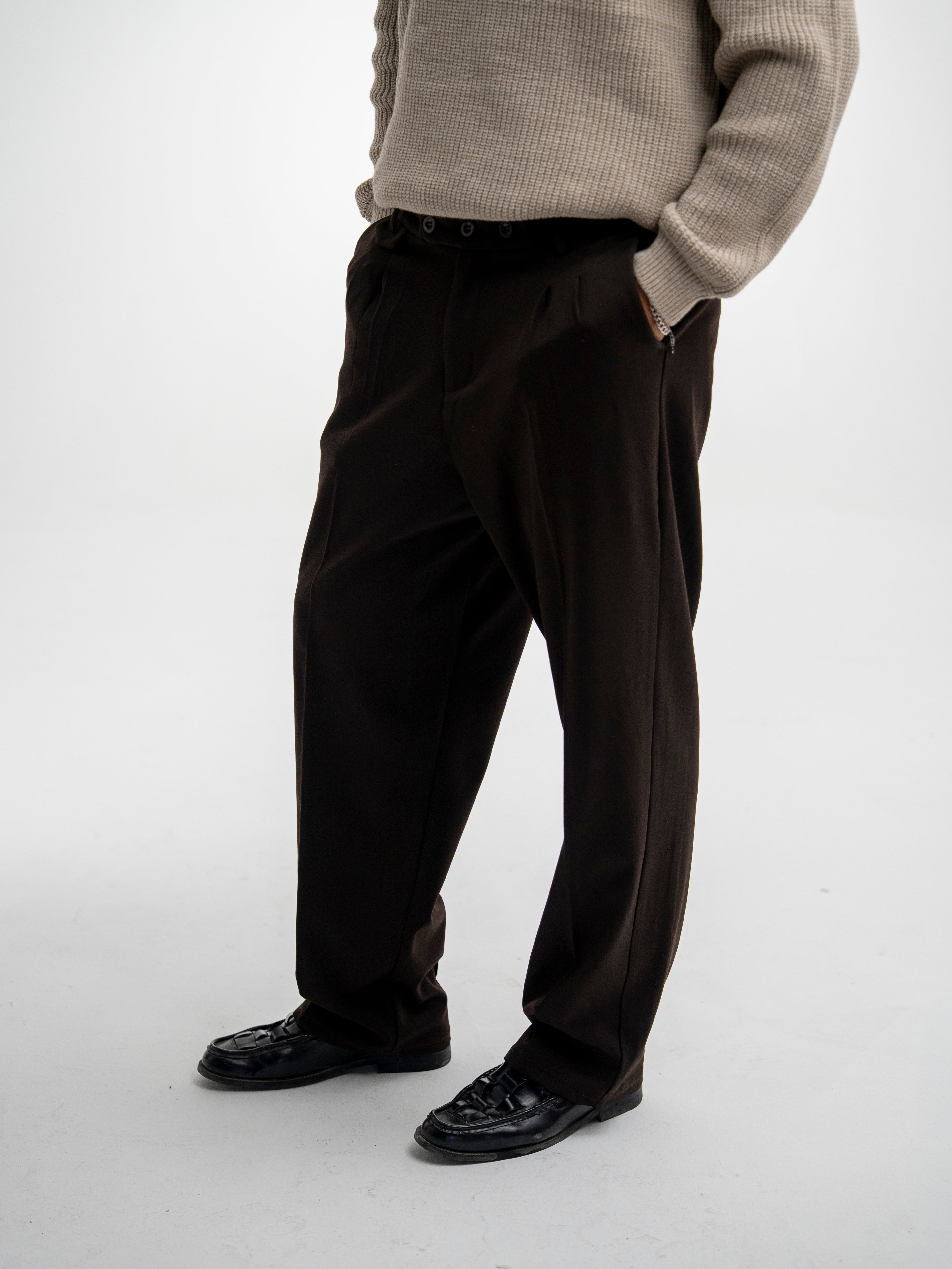 Erkek Baggy Kesim Kumaş Pantolon