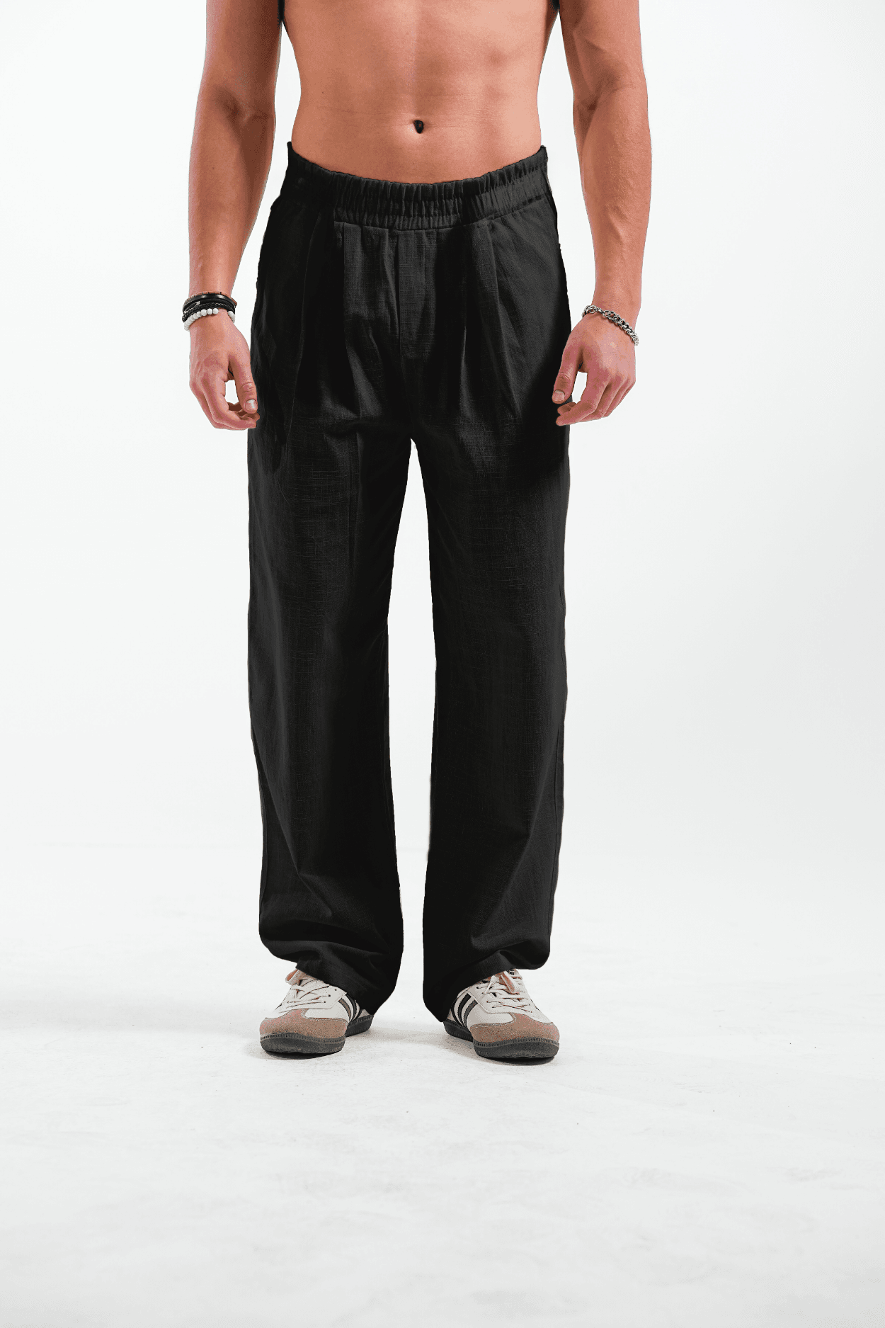 BOHEM KETEN BAGGY - Siyah