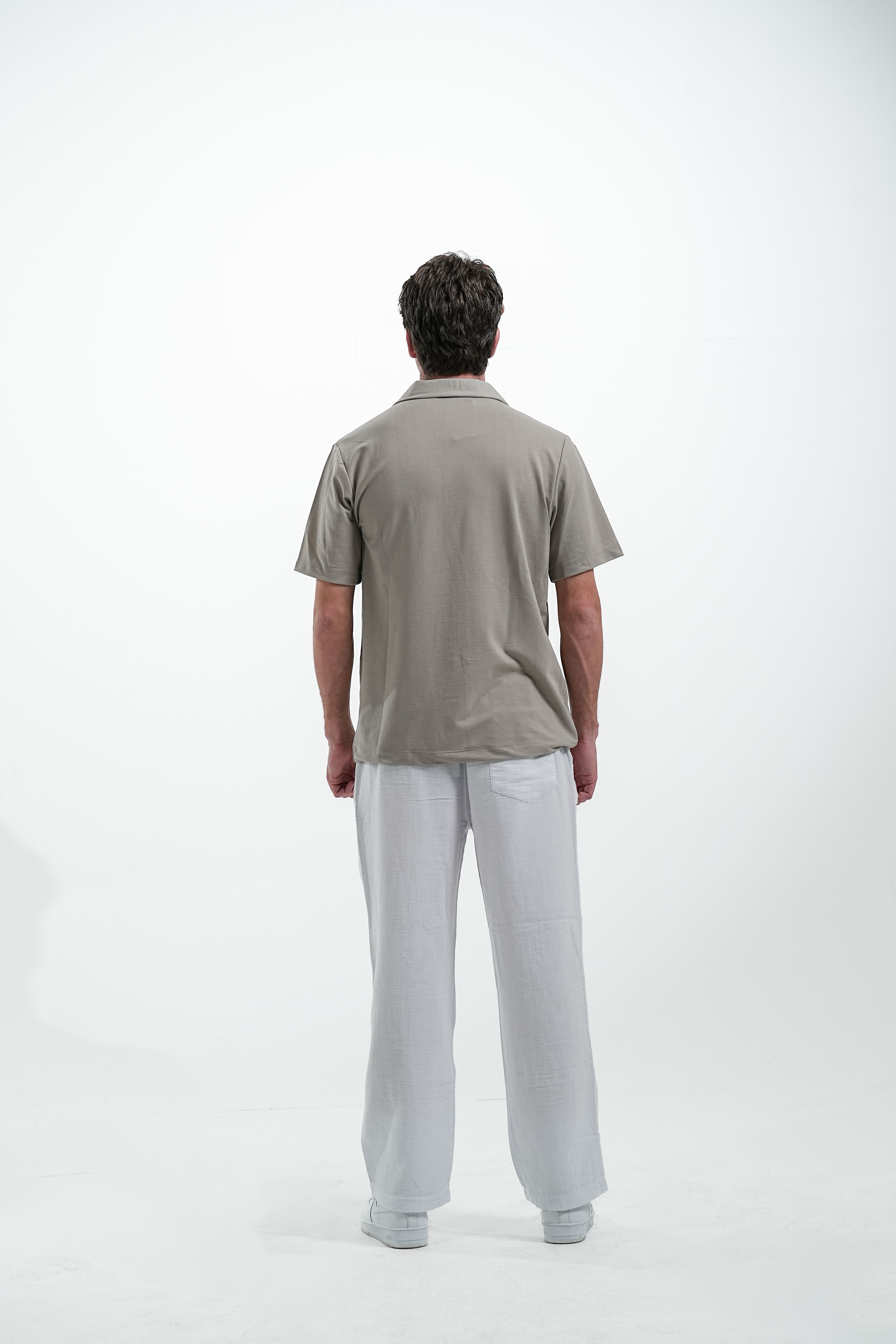  MUSLIN KETEN PANTOLON BAGGY - Beyaz