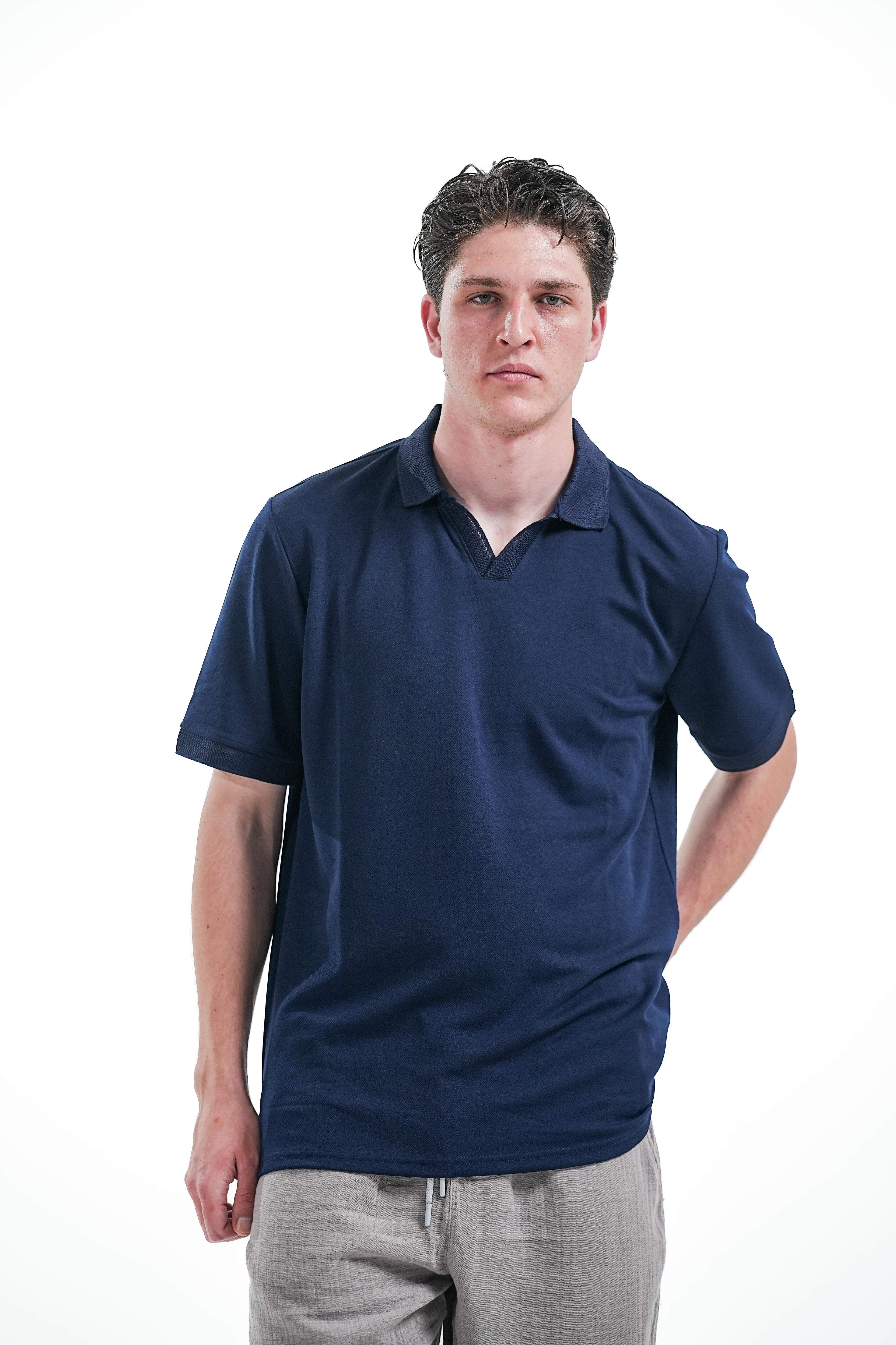 MODAL POLO YAKA  T-SHIRT - lacivert