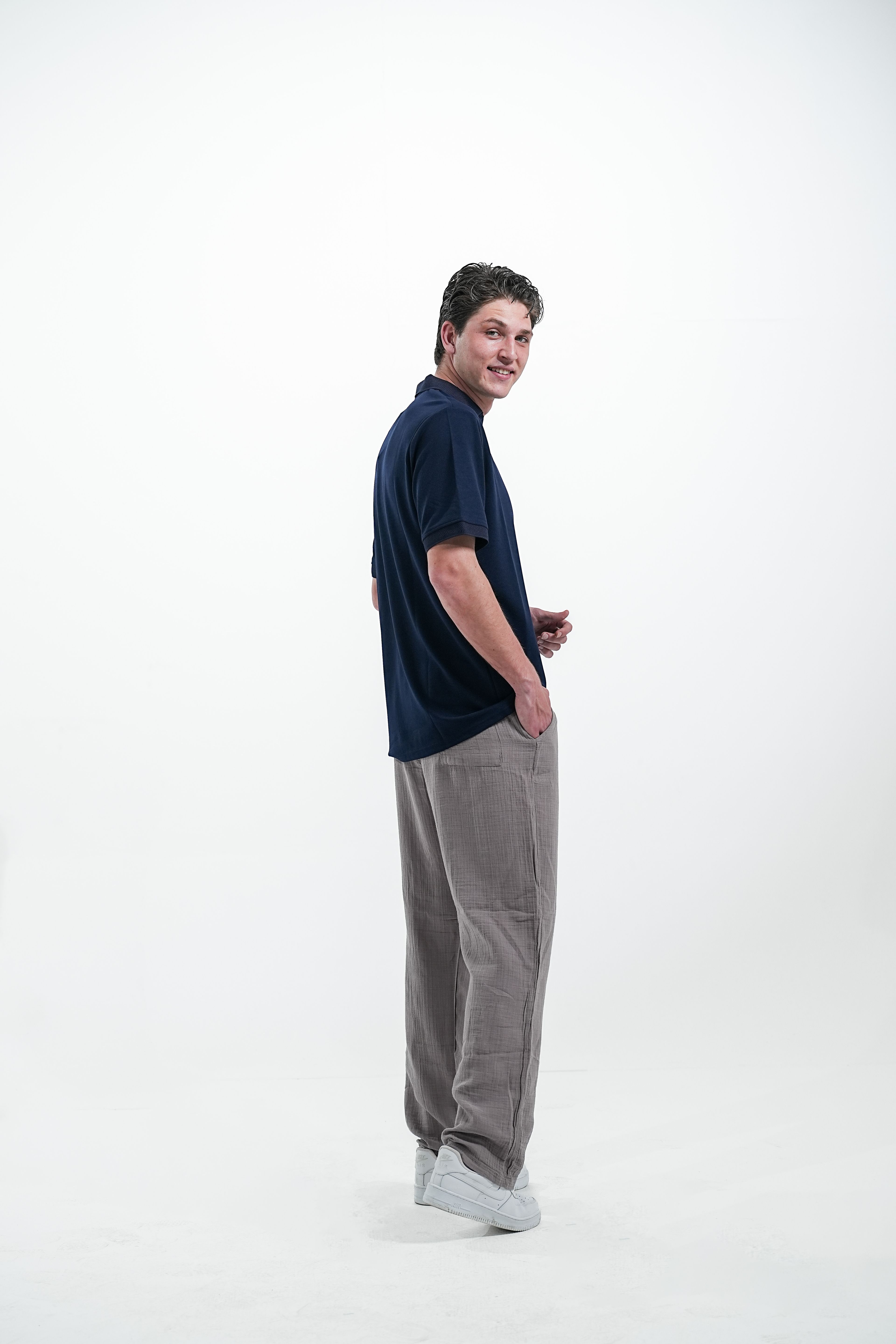  MUSLIN KETEN PANTOLON BAGGY - Gri