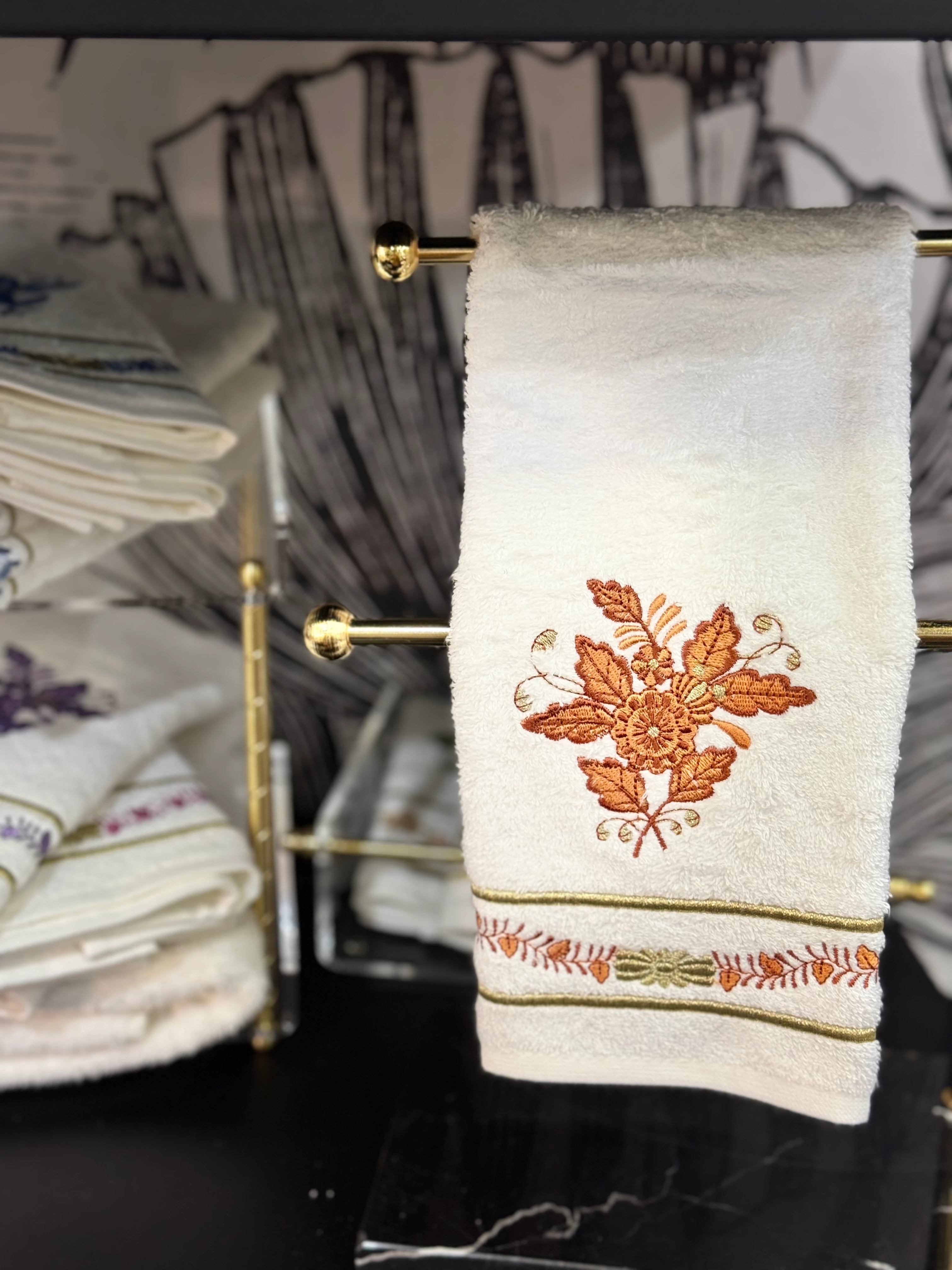 DİANA NAKIŞLI HAVLUSU - TURUNCU