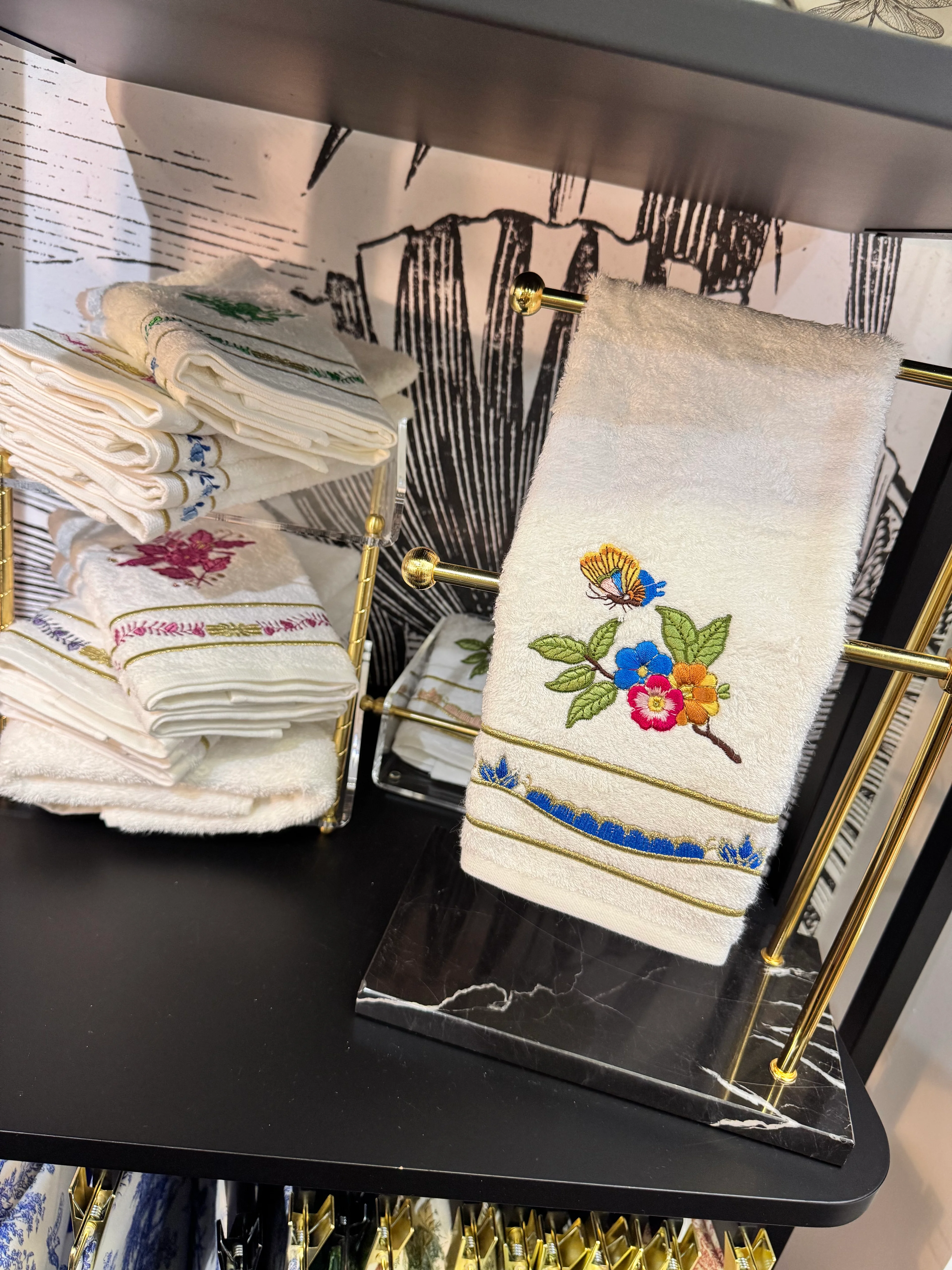 KATE NAKIŞLI HAVLU - SAX MAVİ