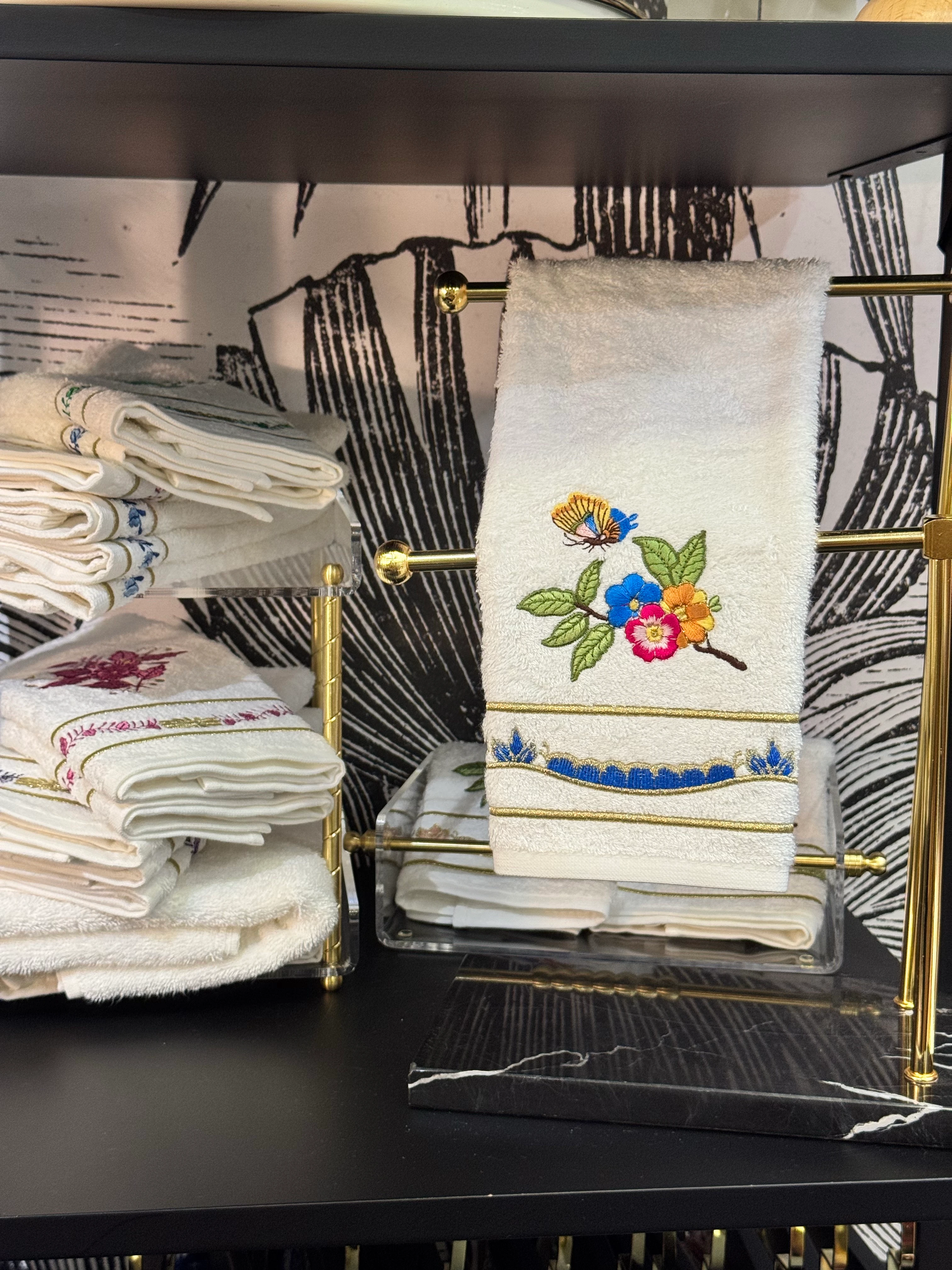 KATE NAKIŞLI HAVLU - SAX MAVİ