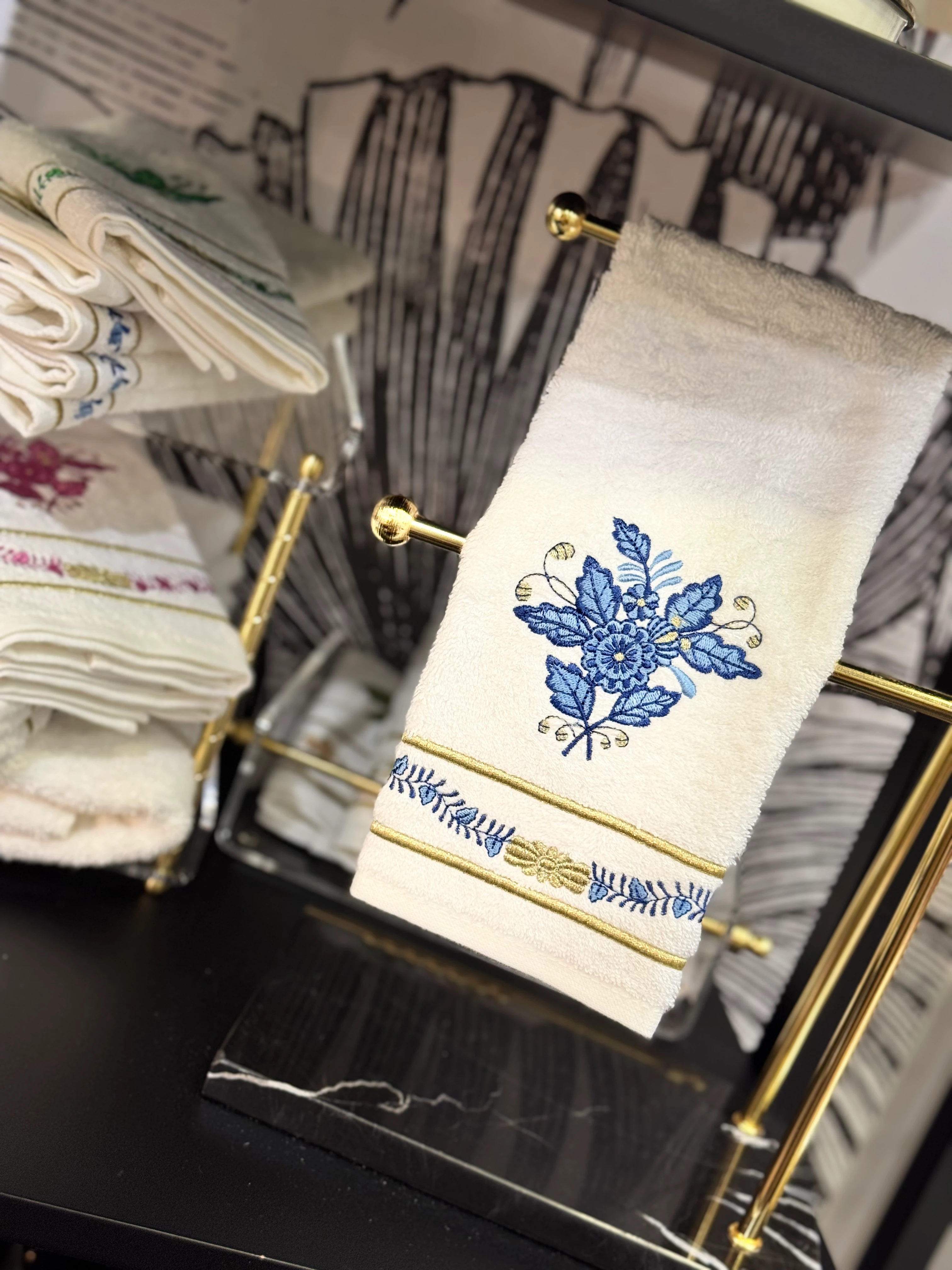 DİANA NAKIŞLI HAVLU - MAVİ 2