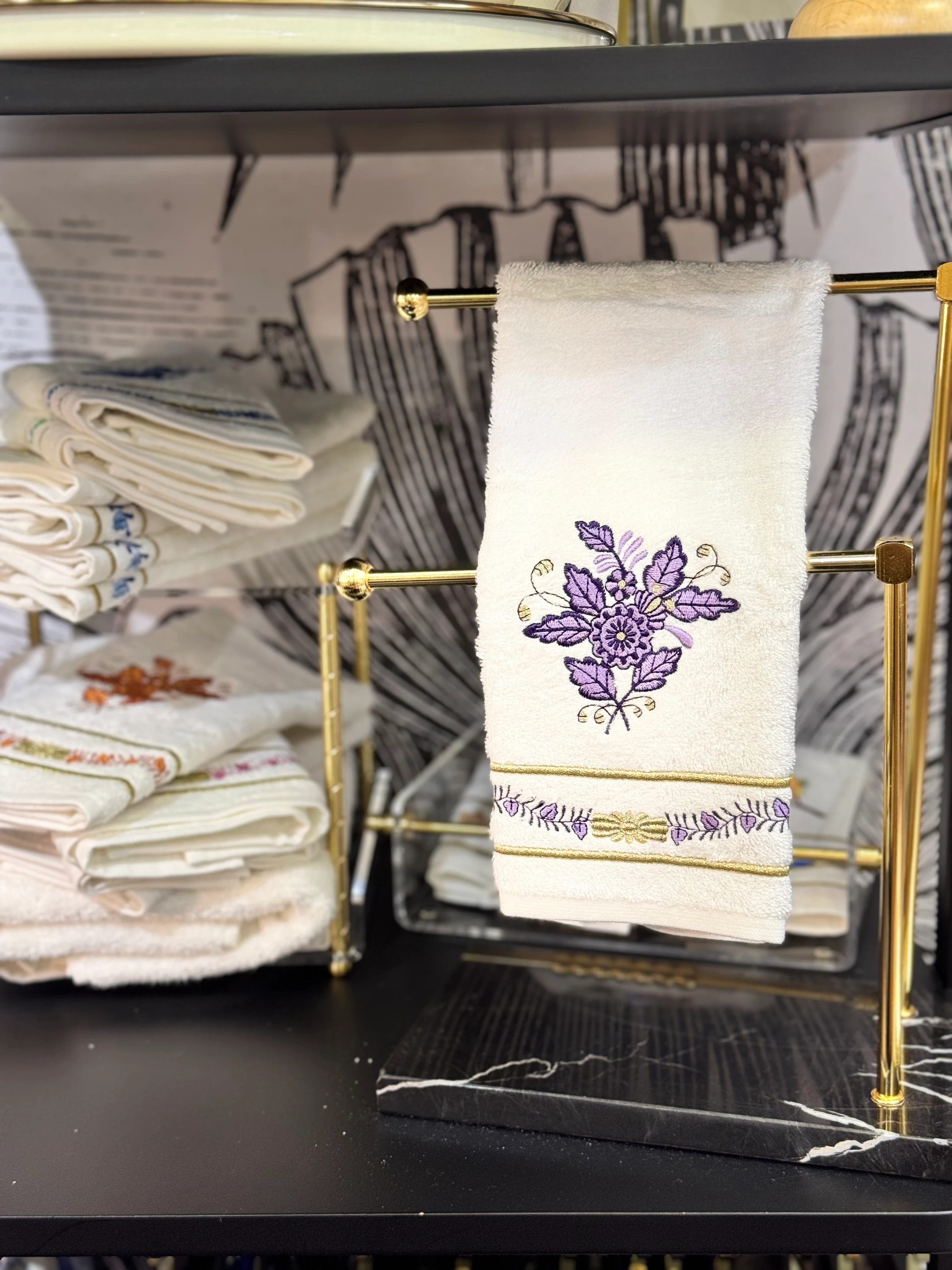 DİANA NAKIŞLI HAVLU - MOR