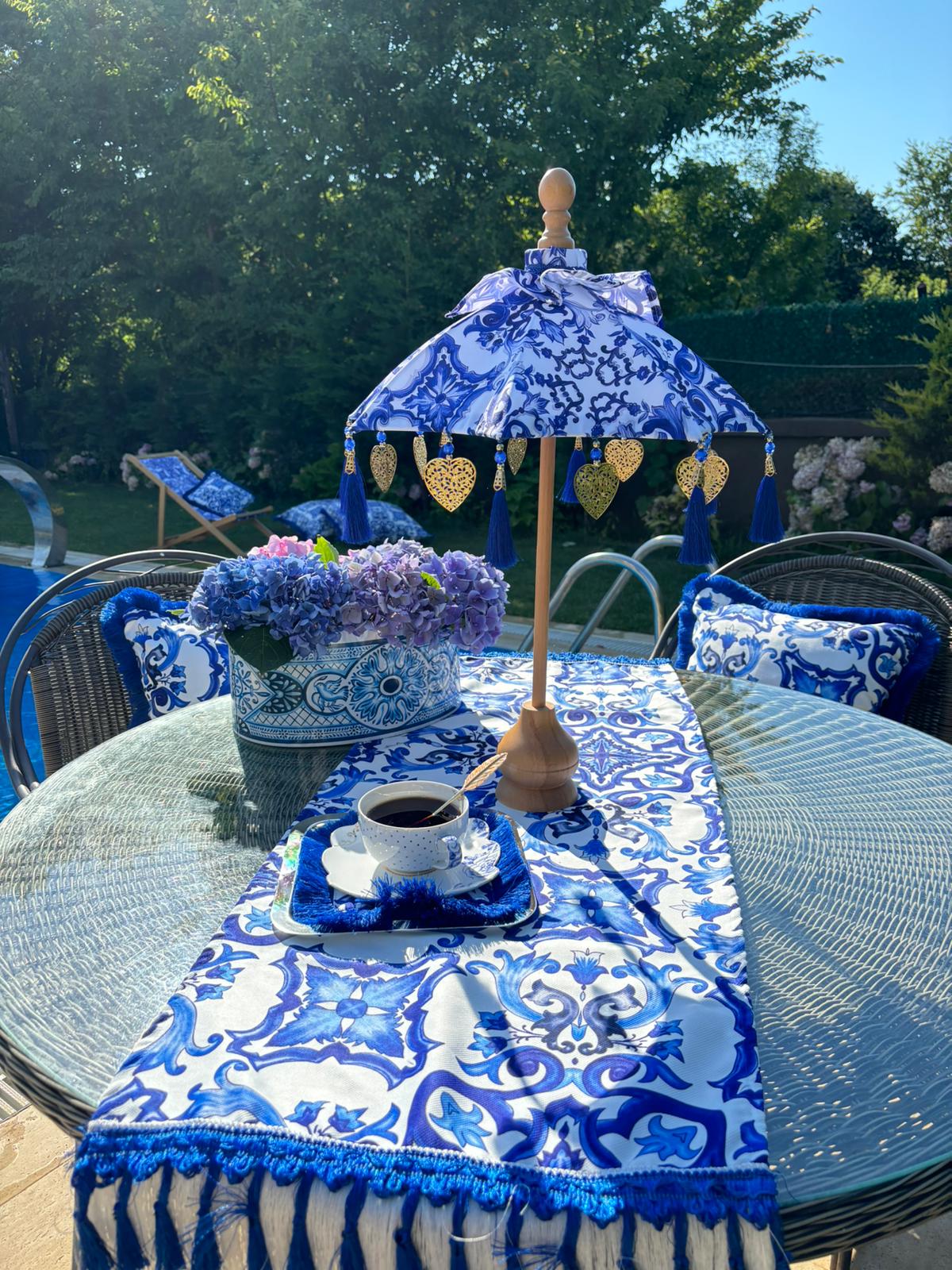 MARSİLYA BALİ ŞEMSİYESİ - MAVİ