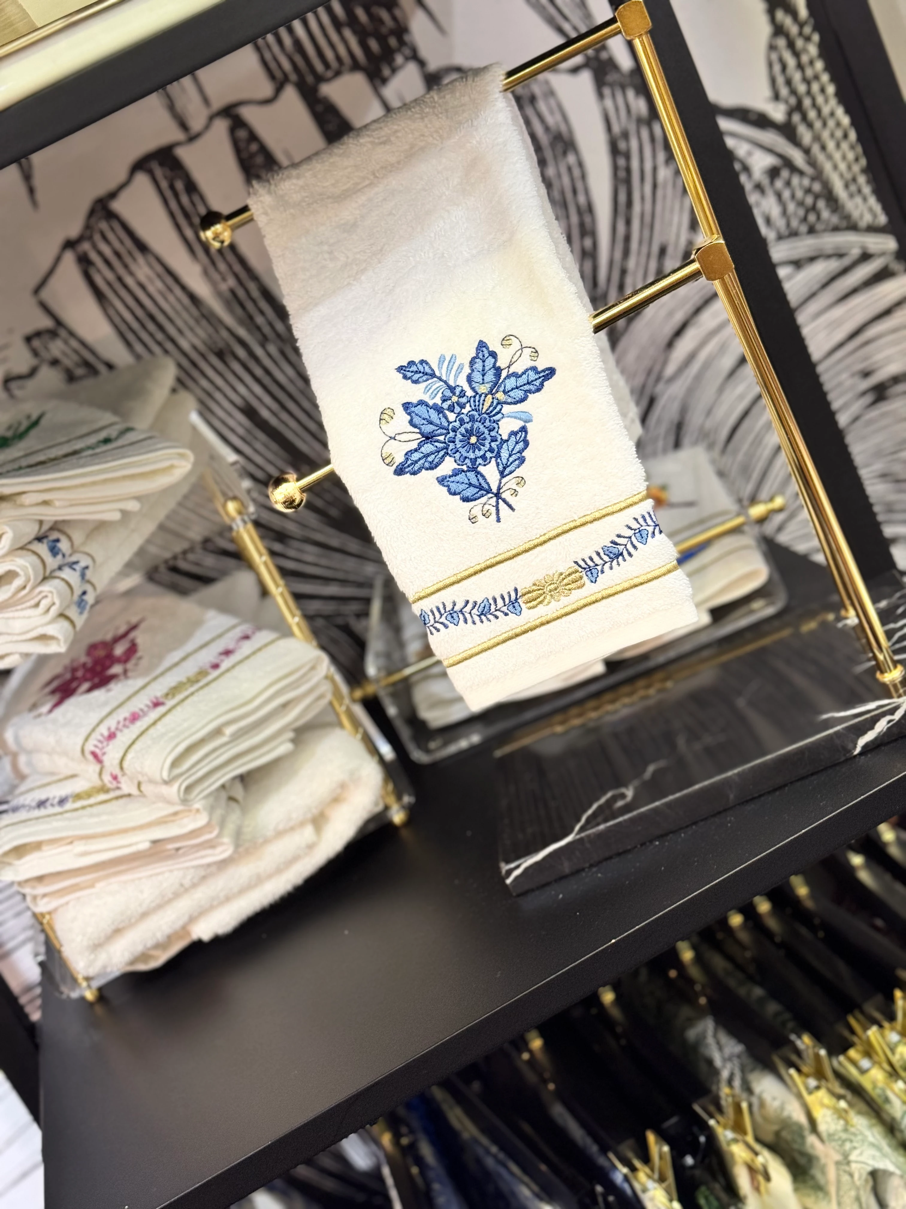 DİANA NAKIŞLI HAVLU - MAVİ 2