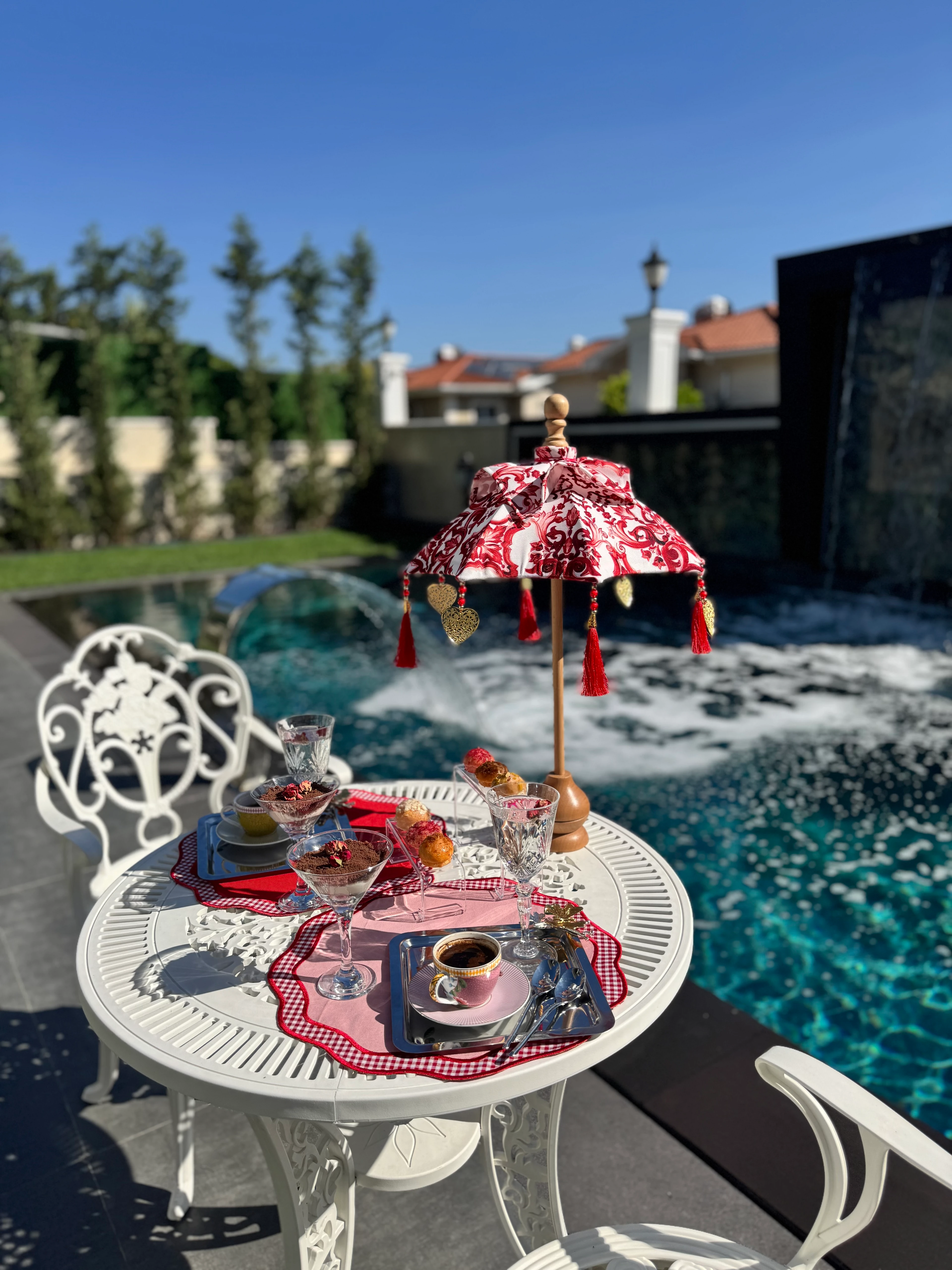 MARSİLYA BALİ ŞEMSİYESİ - BORDO