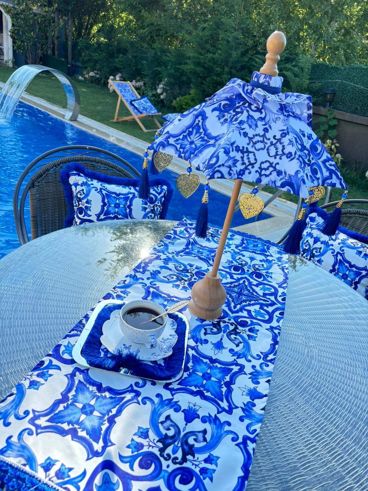 MARSİLYA BALİ ŞEMSİYESİ - MAVİ