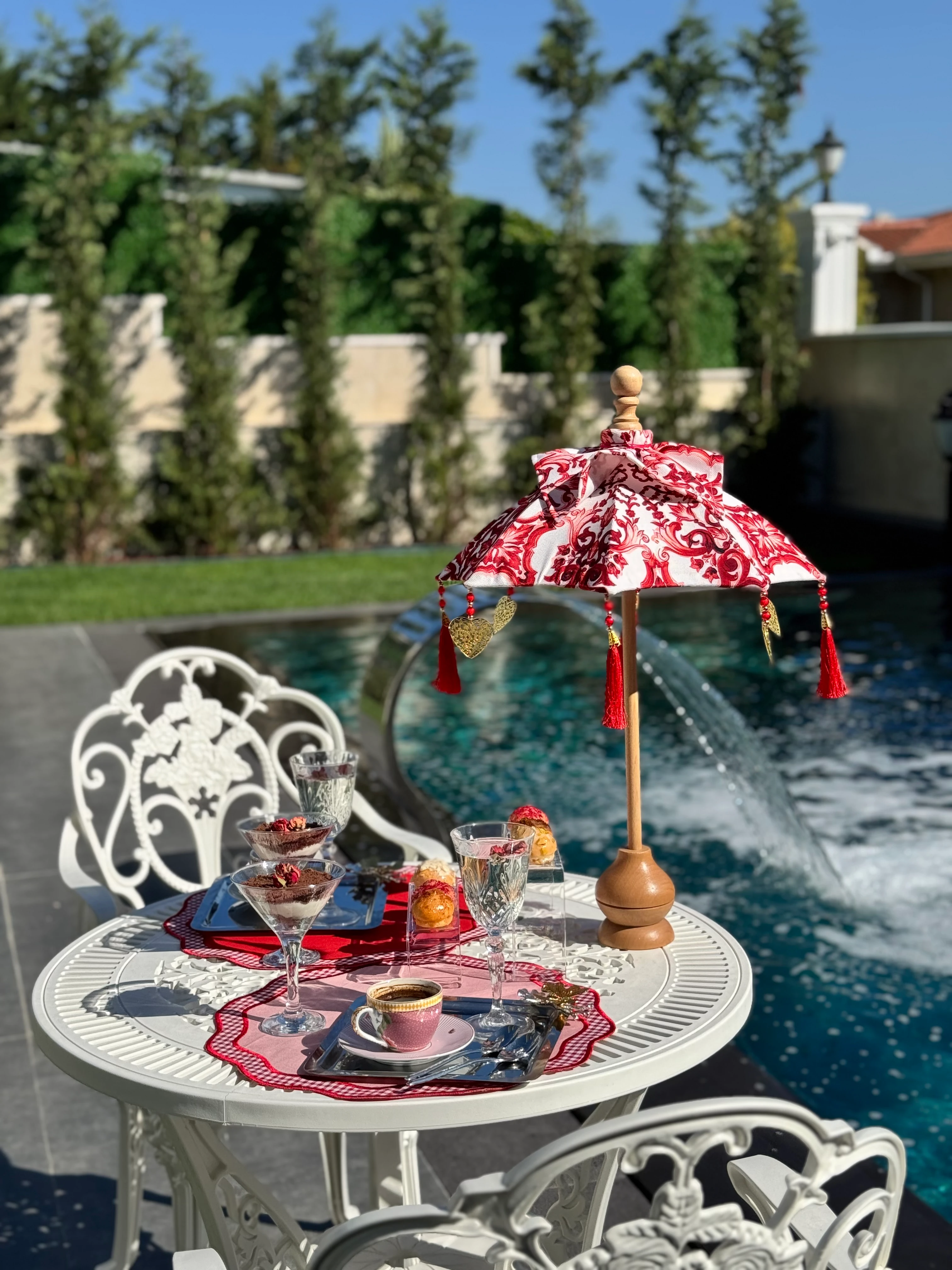 MARSİLYA BALİ ŞEMSİYESİ - BORDO