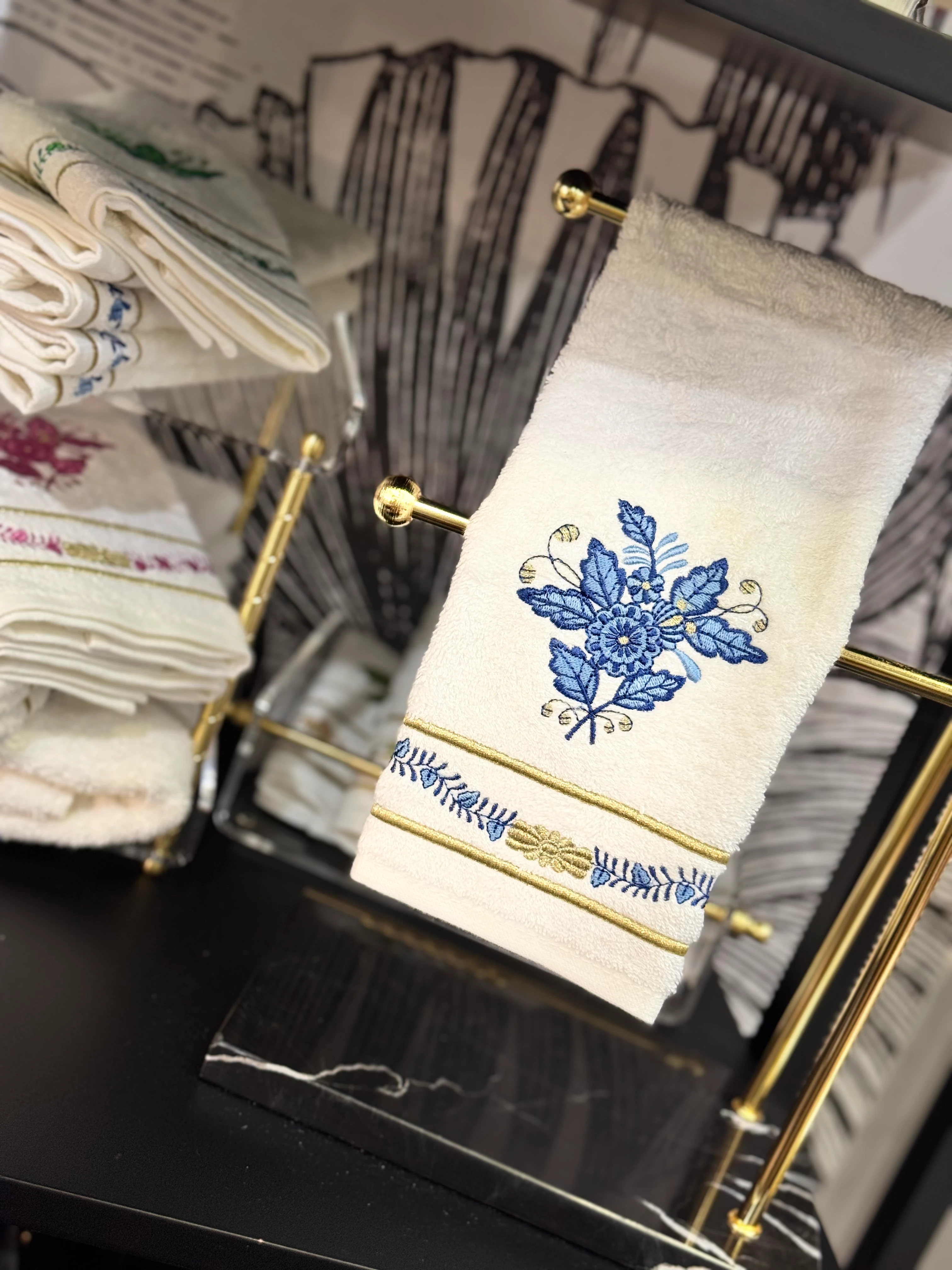 DİANA NAKIŞLI HAVLU - MAVİ 2