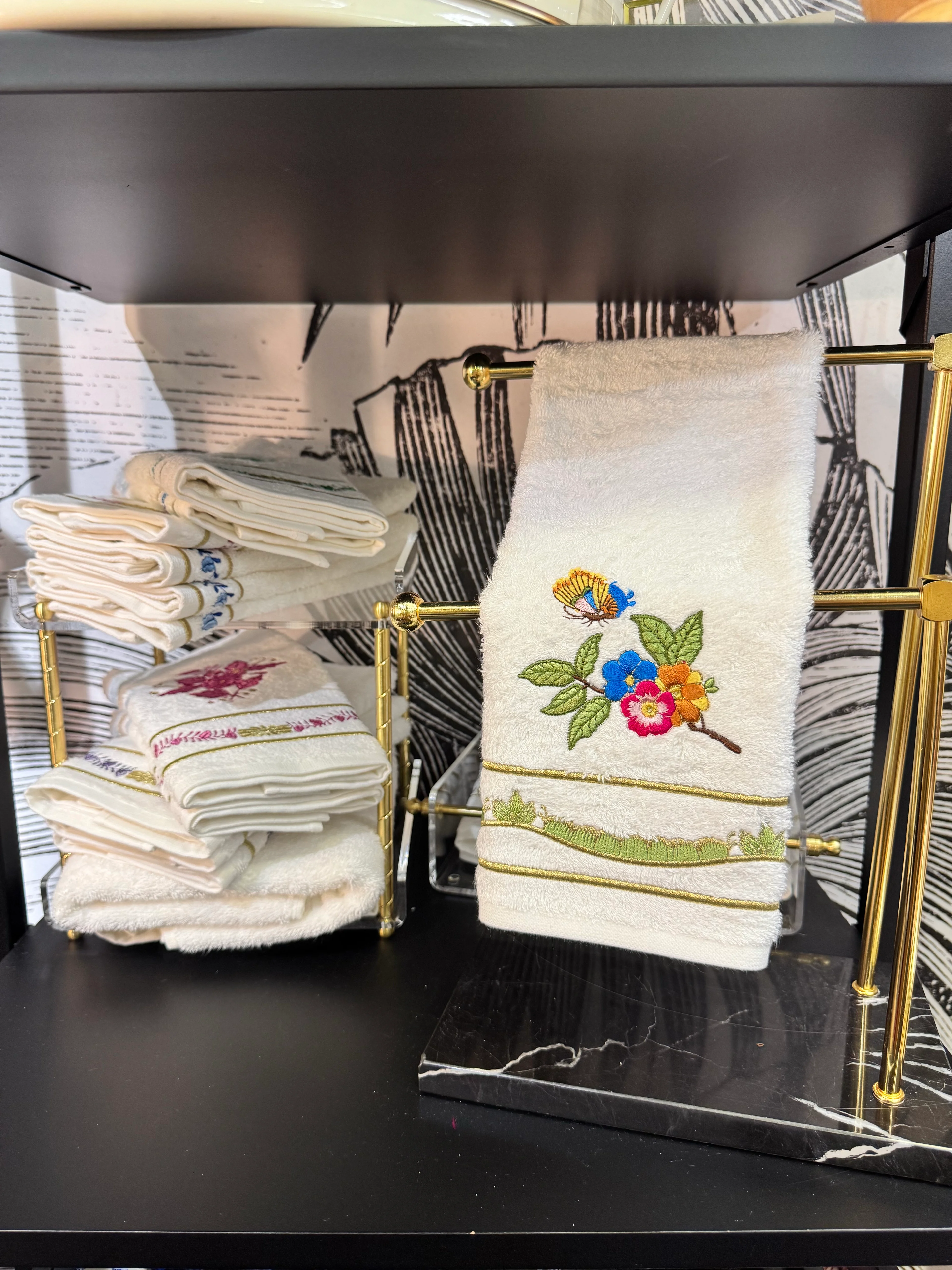 KATE NAKIŞLI HAVLU - YEŞİL