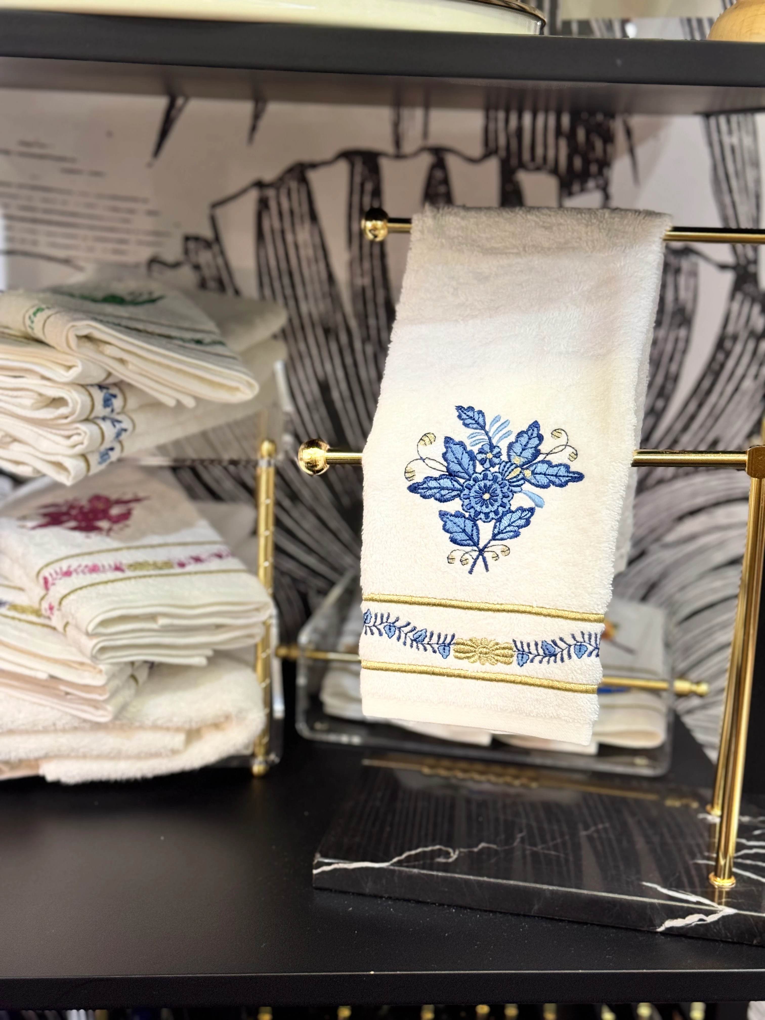 DİANA NAKIŞLI HAVLU - MAVİ 2