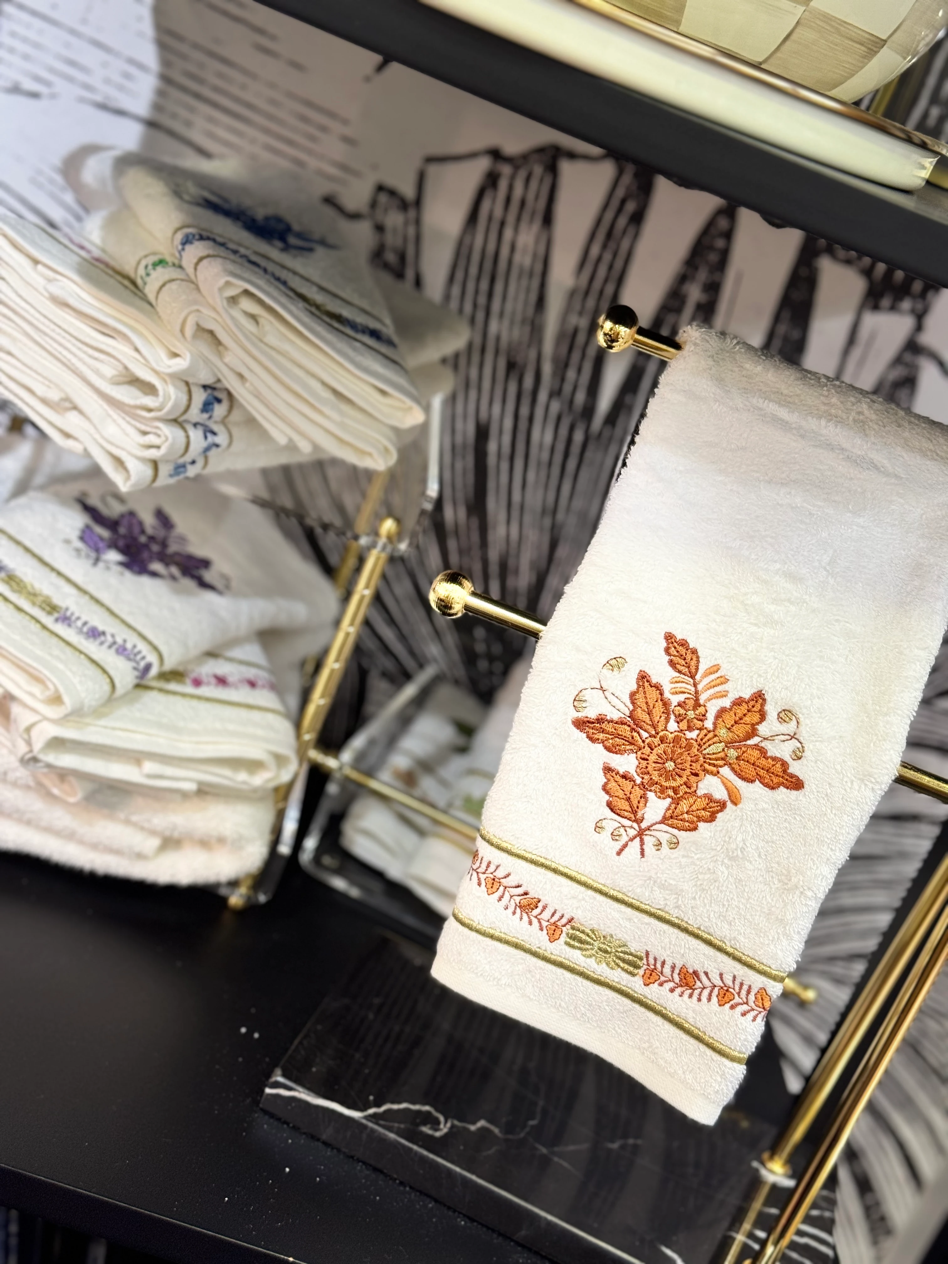 DİANA NAKIŞLI HAVLUSU - TURUNCU