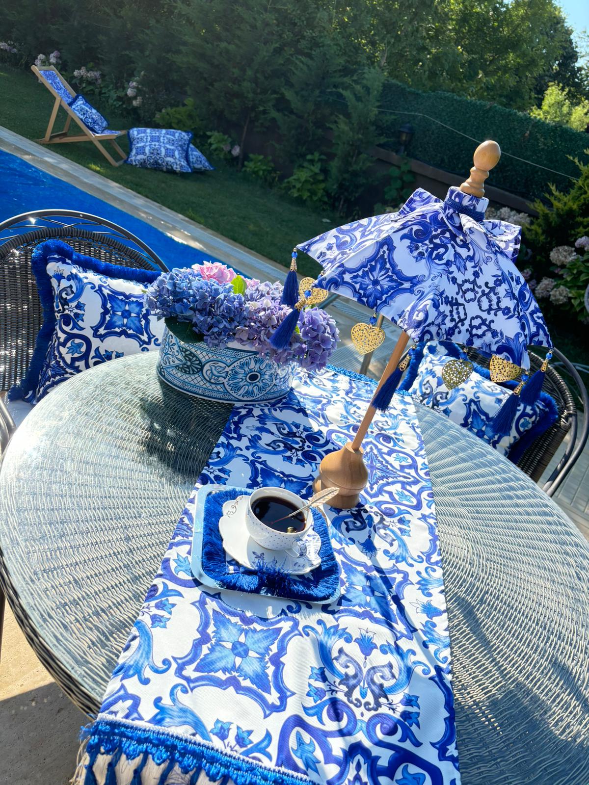 MARSİLYA BALİ ŞEMSİYESİ - MAVİ