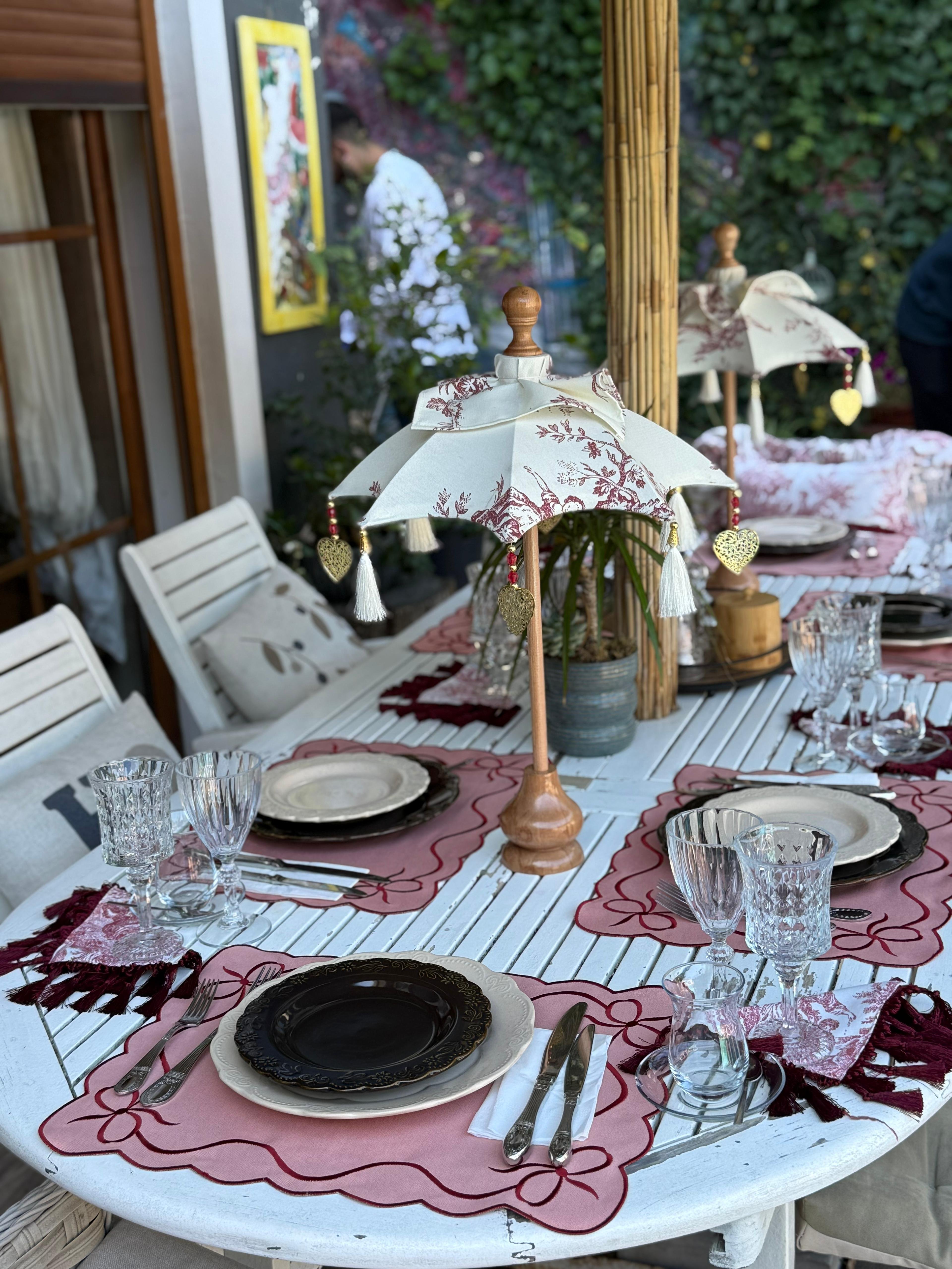 İTALYAN ESİNTİSİ BALİ ŞEMSİYESİ - BORDO