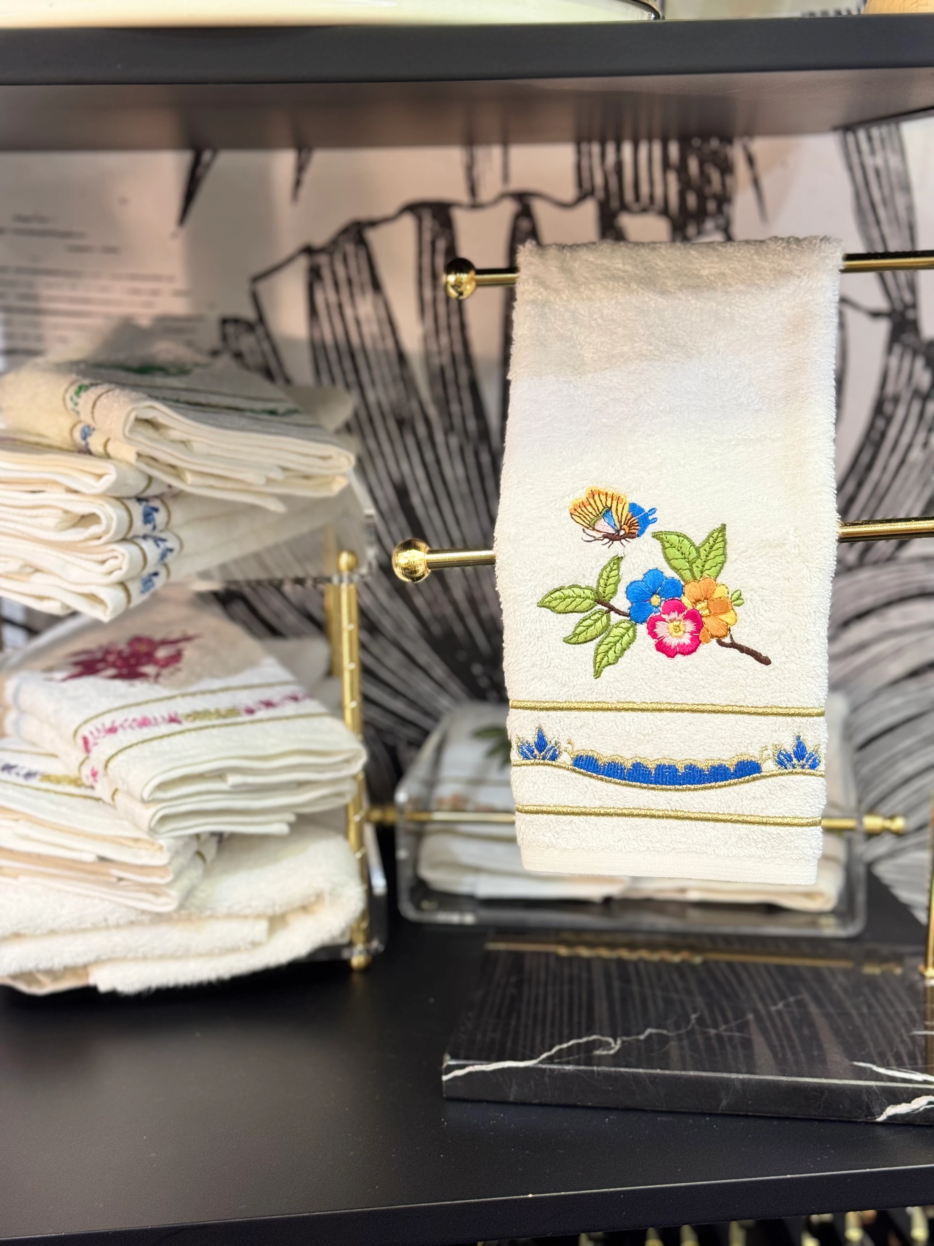 KATE NAKIŞLI HAVLU - SAX MAVİ