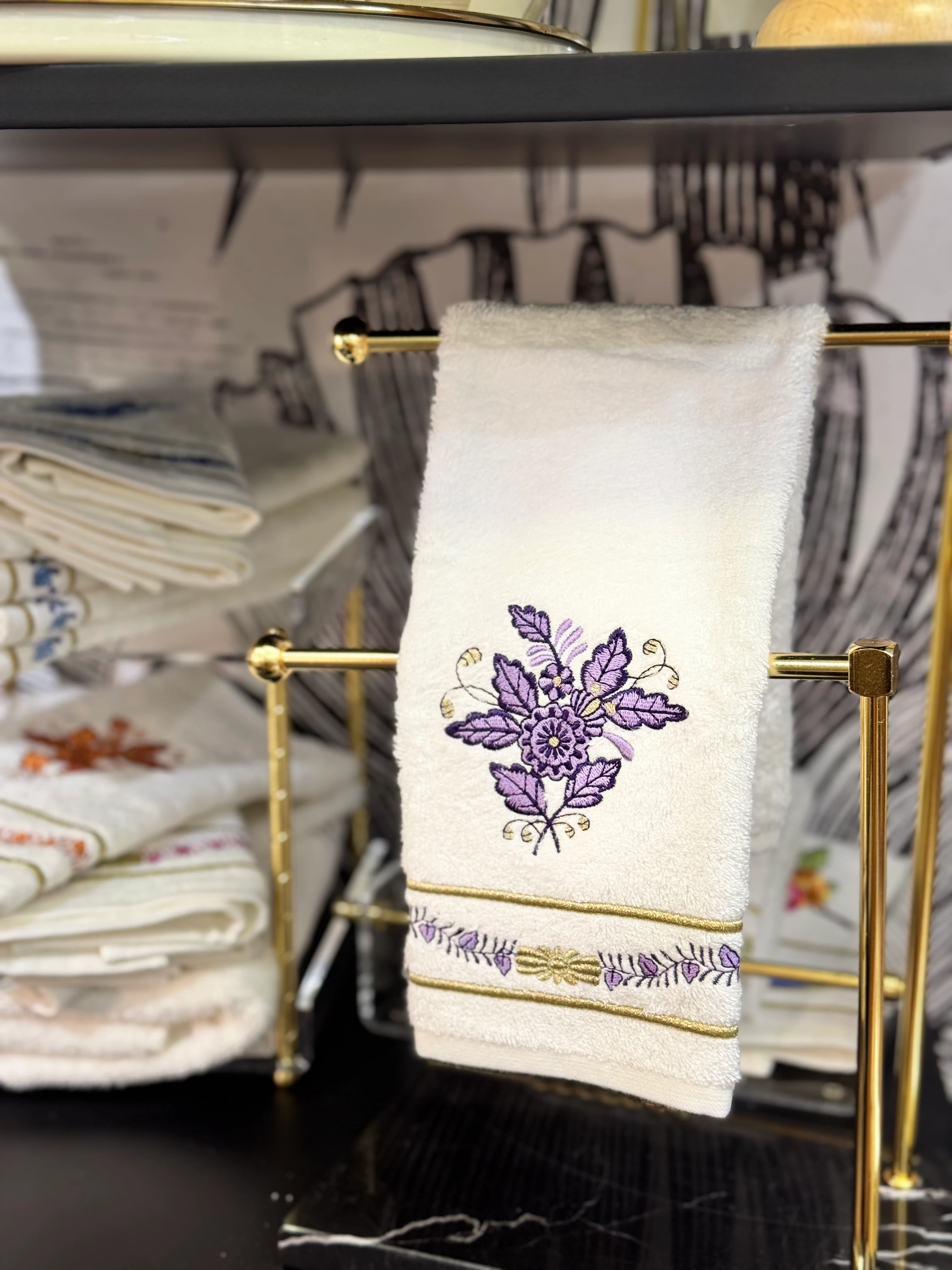 DİANA NAKIŞLI HAVLU - MOR