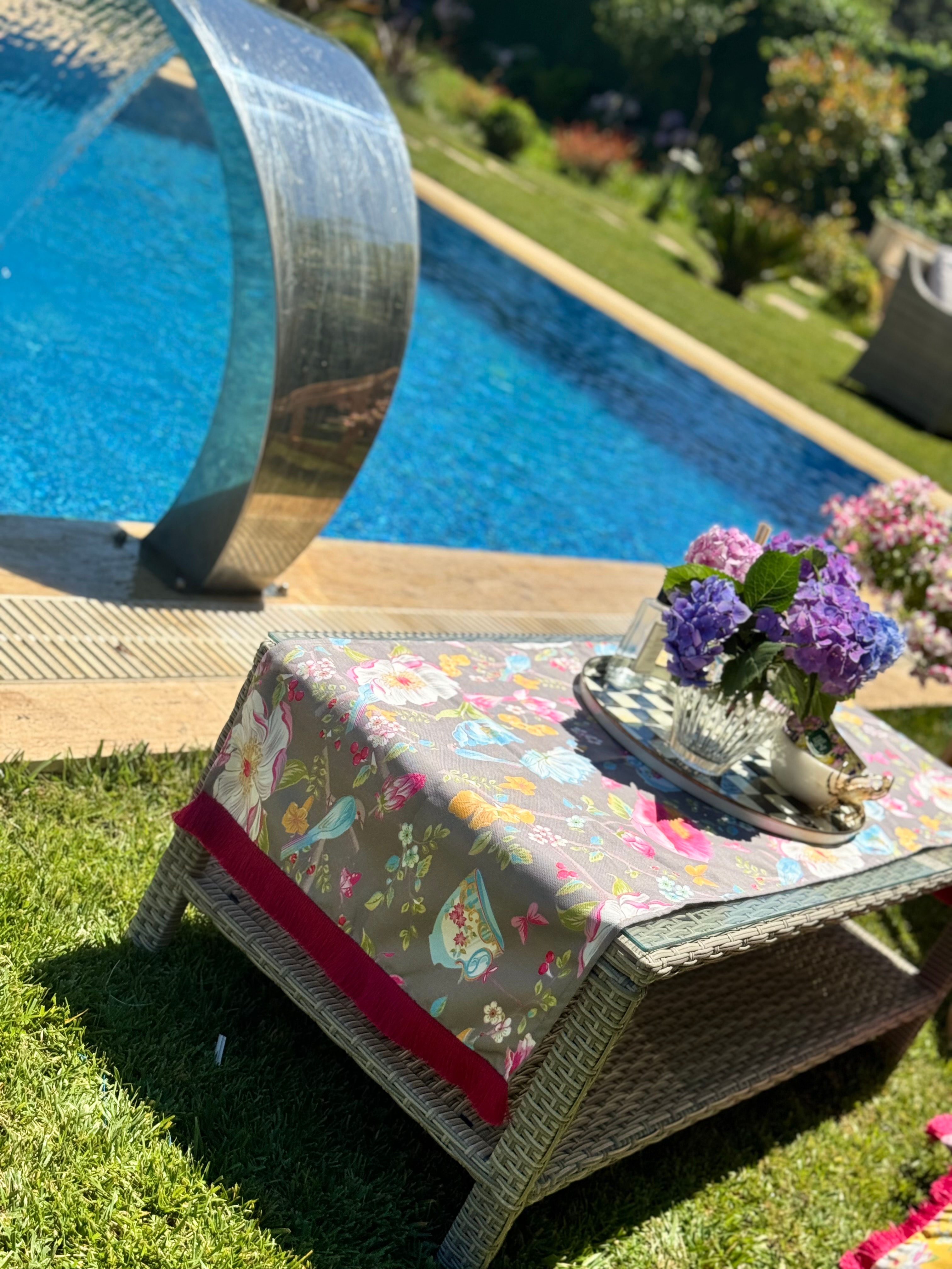 ÇİÇEK DESEN SAÇAKLI RUNNER - BEJ
