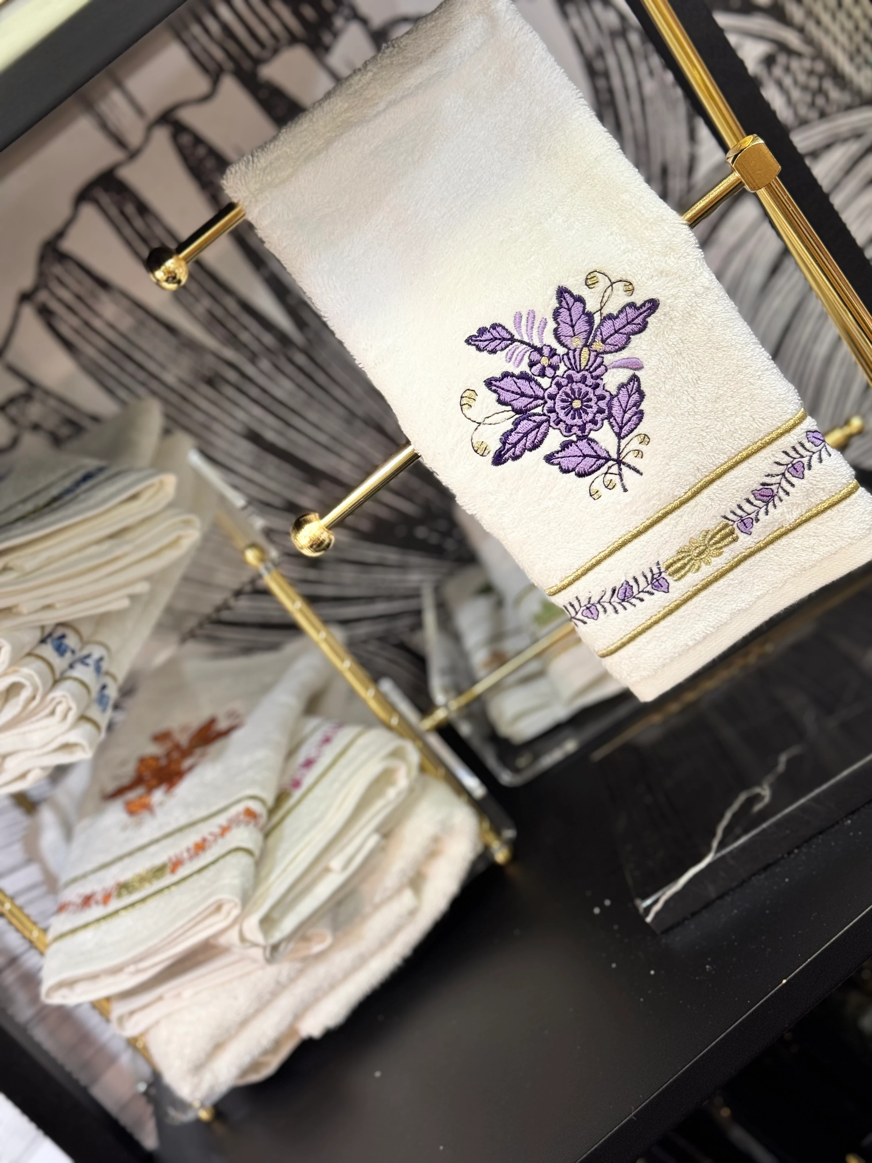 DİANA NAKIŞLI HAVLU - MOR