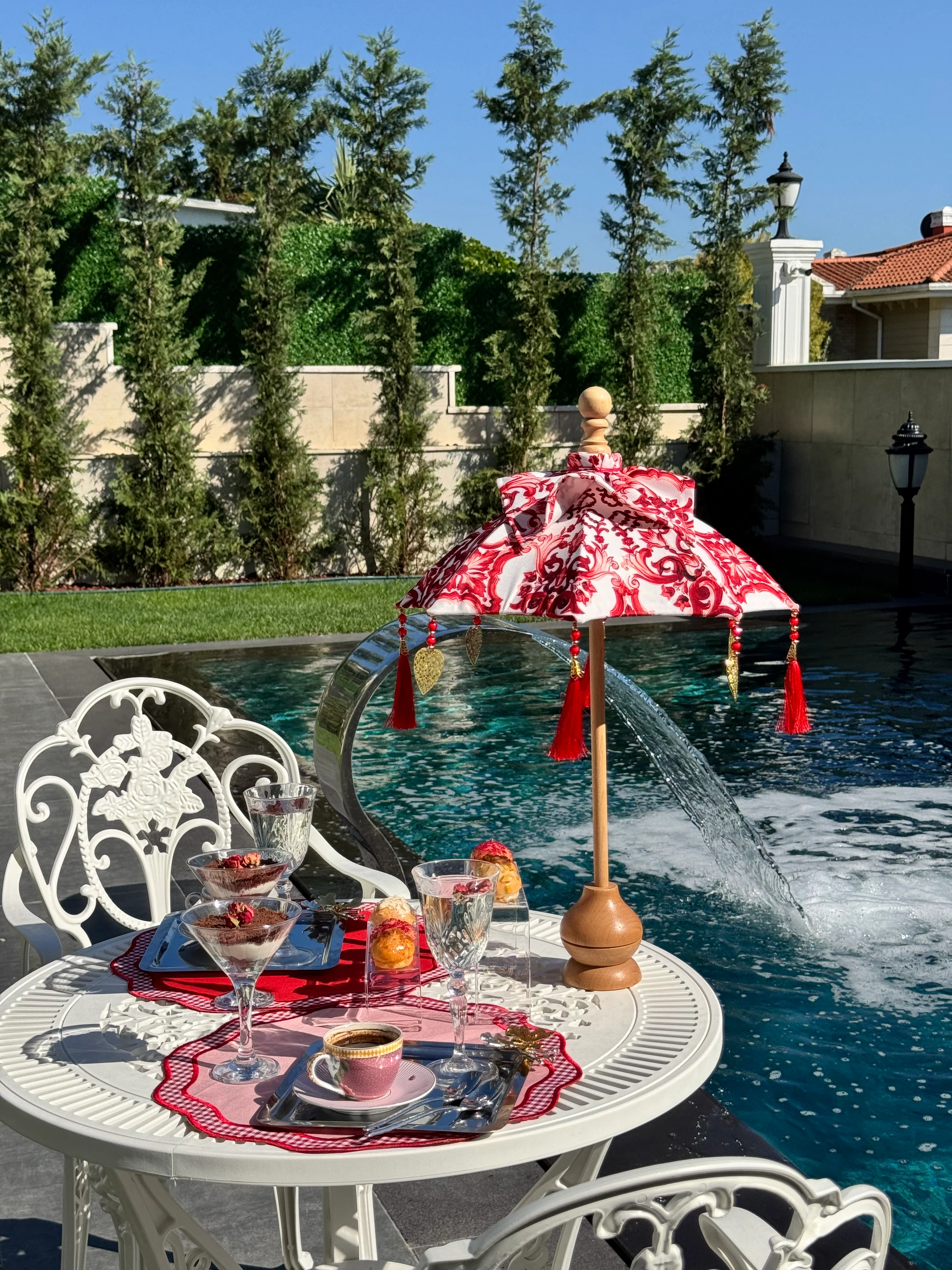 MARSİLYA BALİ ŞEMSİYESİ - BORDO