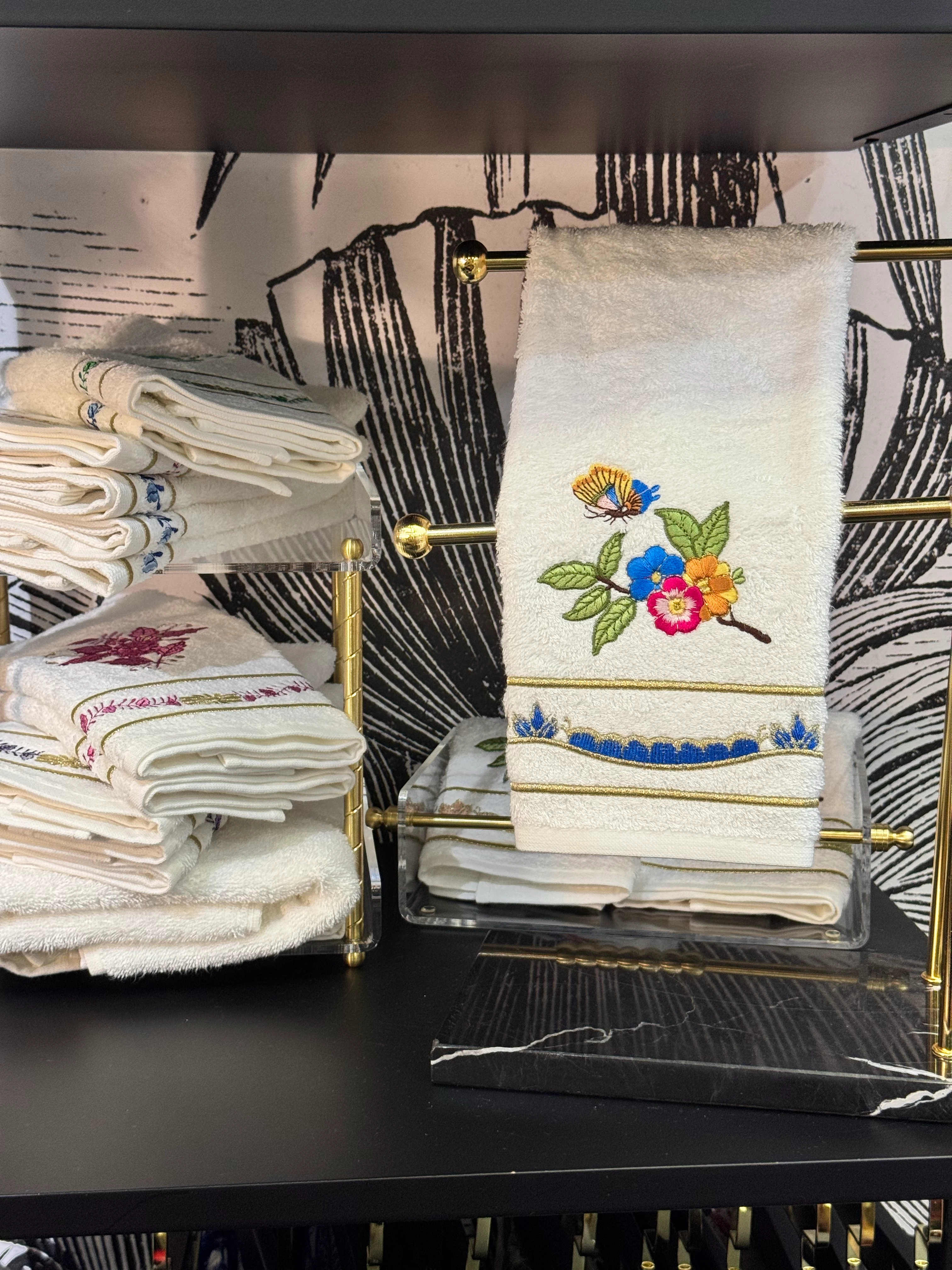 KATE NAKIŞLI HAVLU - SAX MAVİ