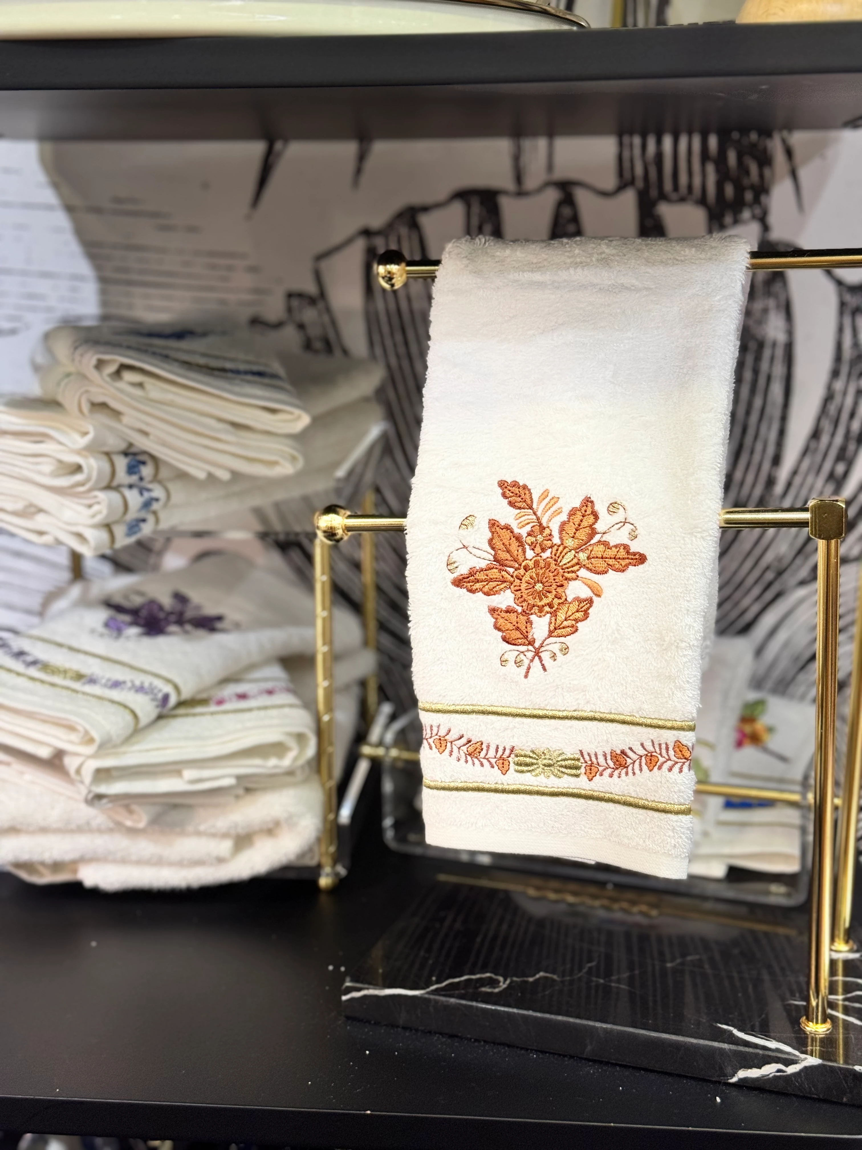 DİANA NAKIŞLI HAVLUSU - TURUNCU