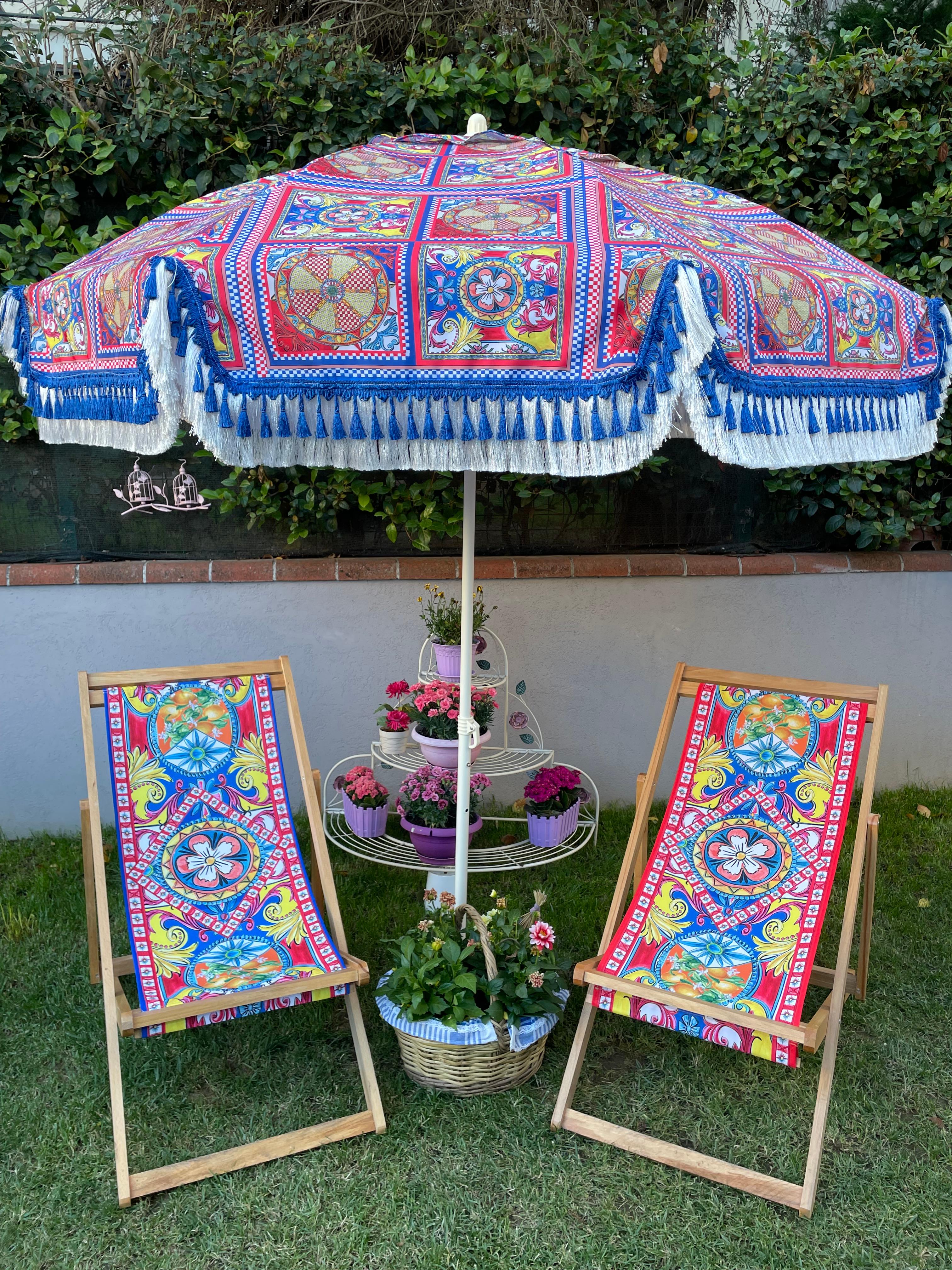 SAN DI MONTE ŞEZLONG -YONCA MODEL (MAVİ)