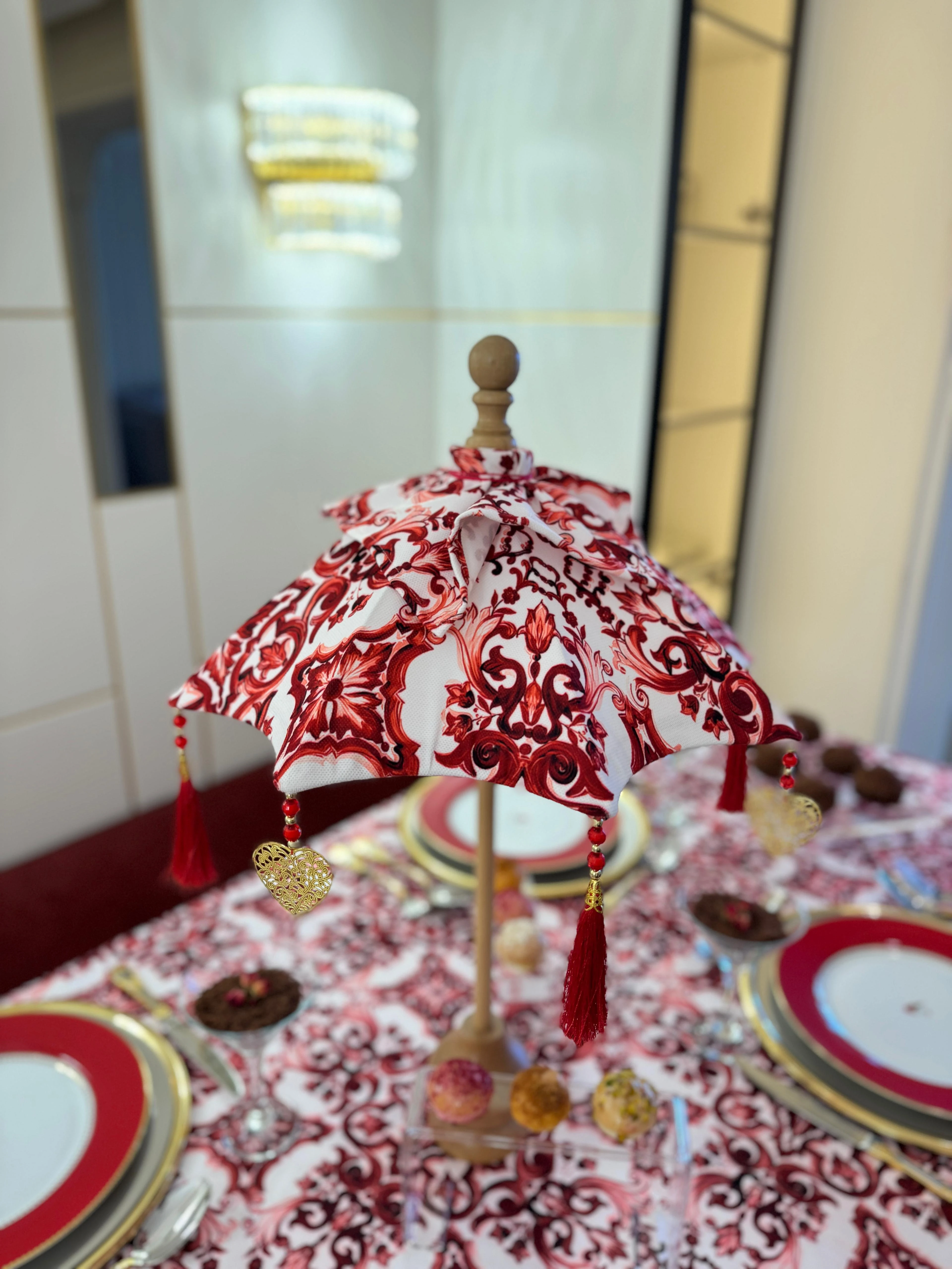 MARSİLYA BALİ ŞEMSİYESİ - BORDO