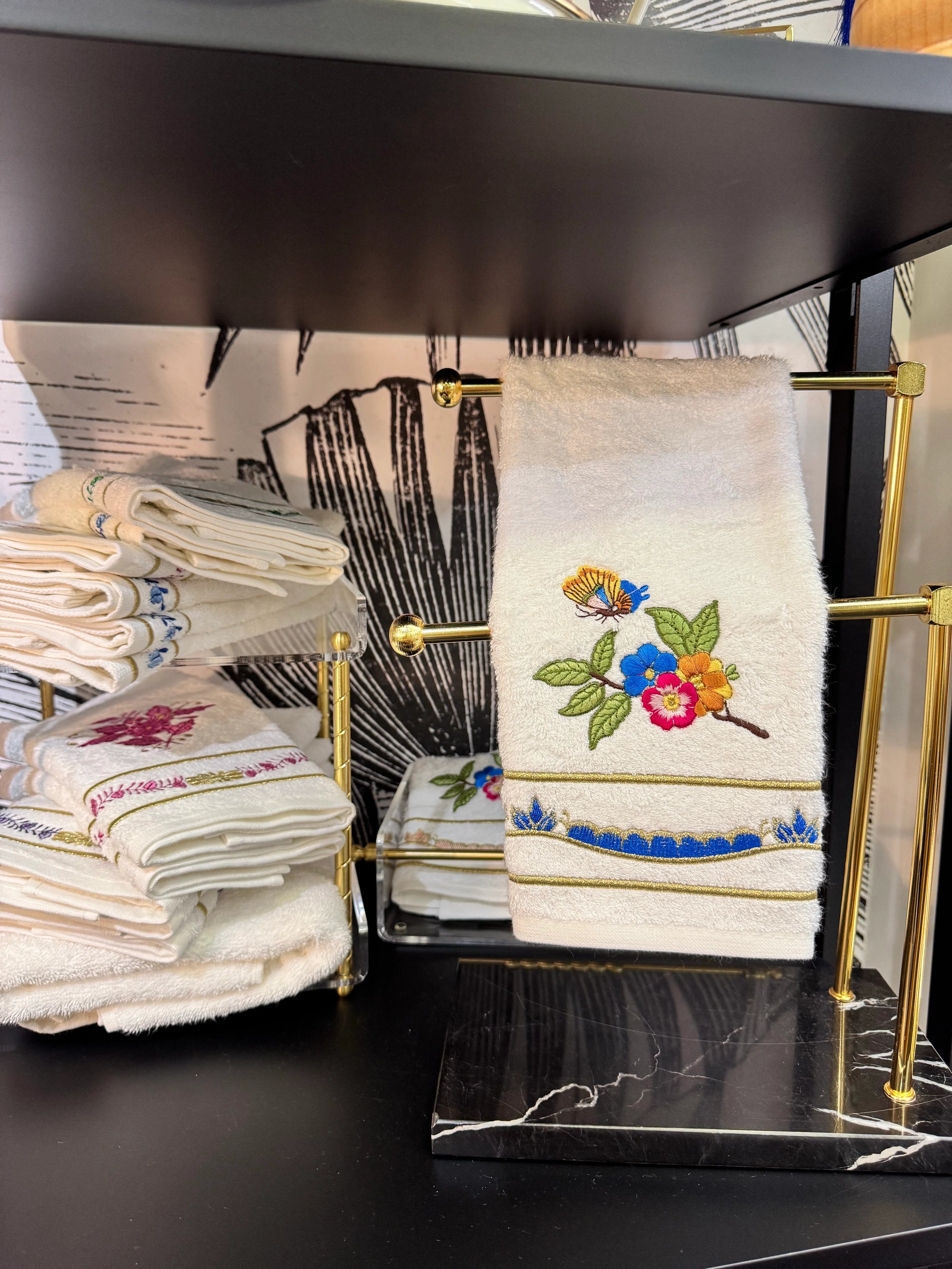 KATE NAKIŞLI HAVLU - SAX MAVİ