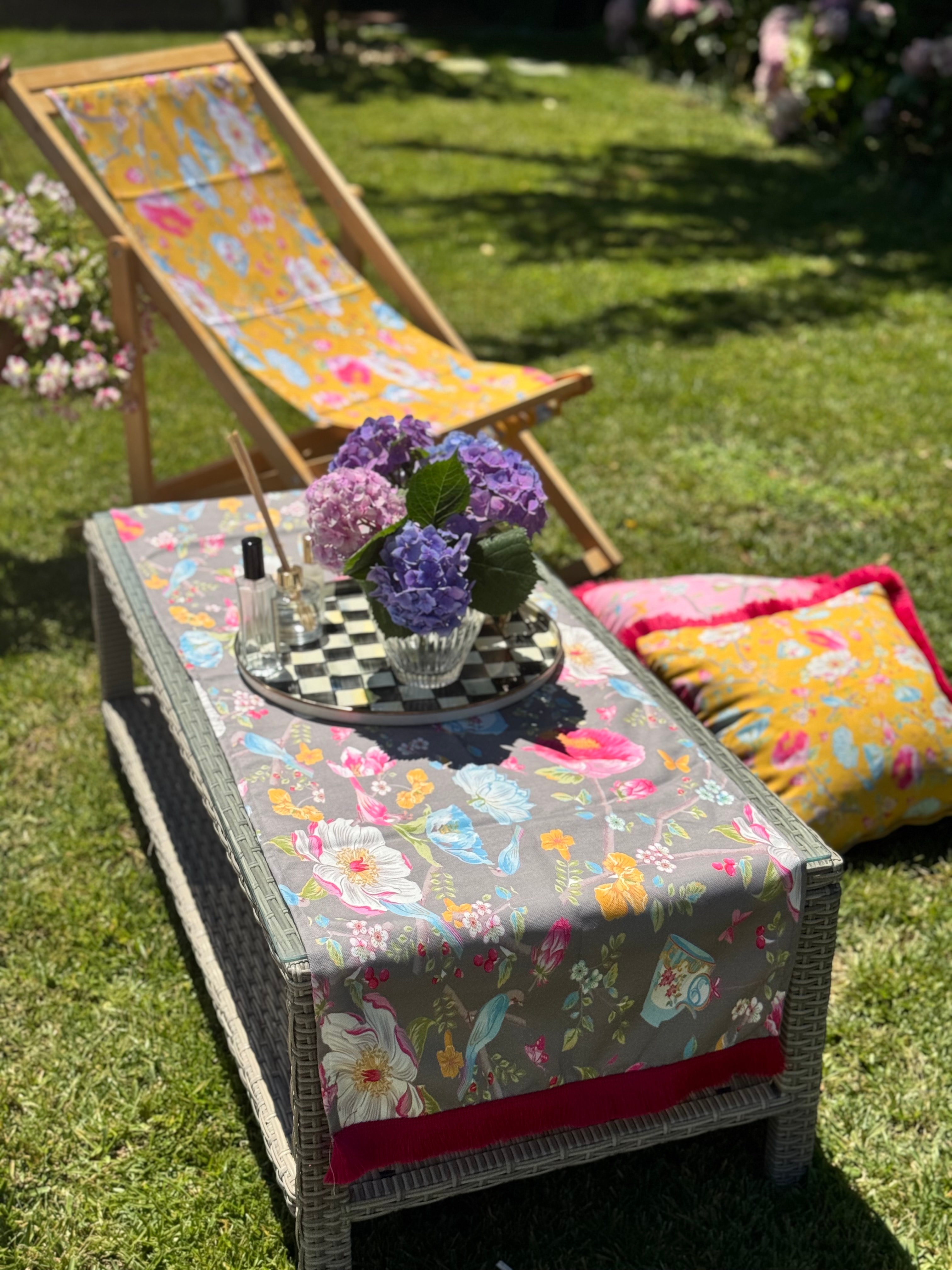 ÇİÇEK DESEN SAÇAKLI RUNNER - BEJ