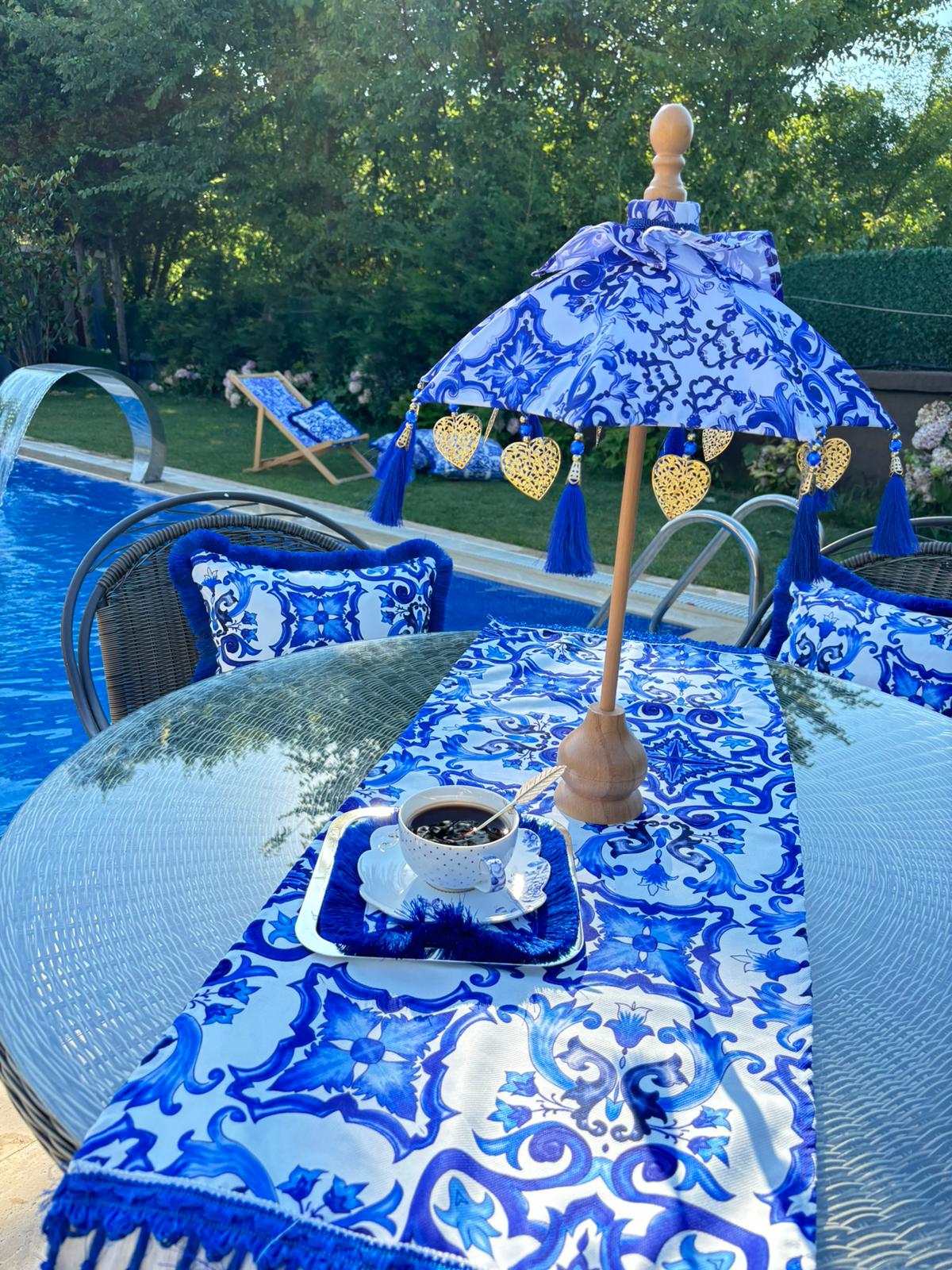 MARSİLYA BALİ ŞEMSİYESİ - MAVİ