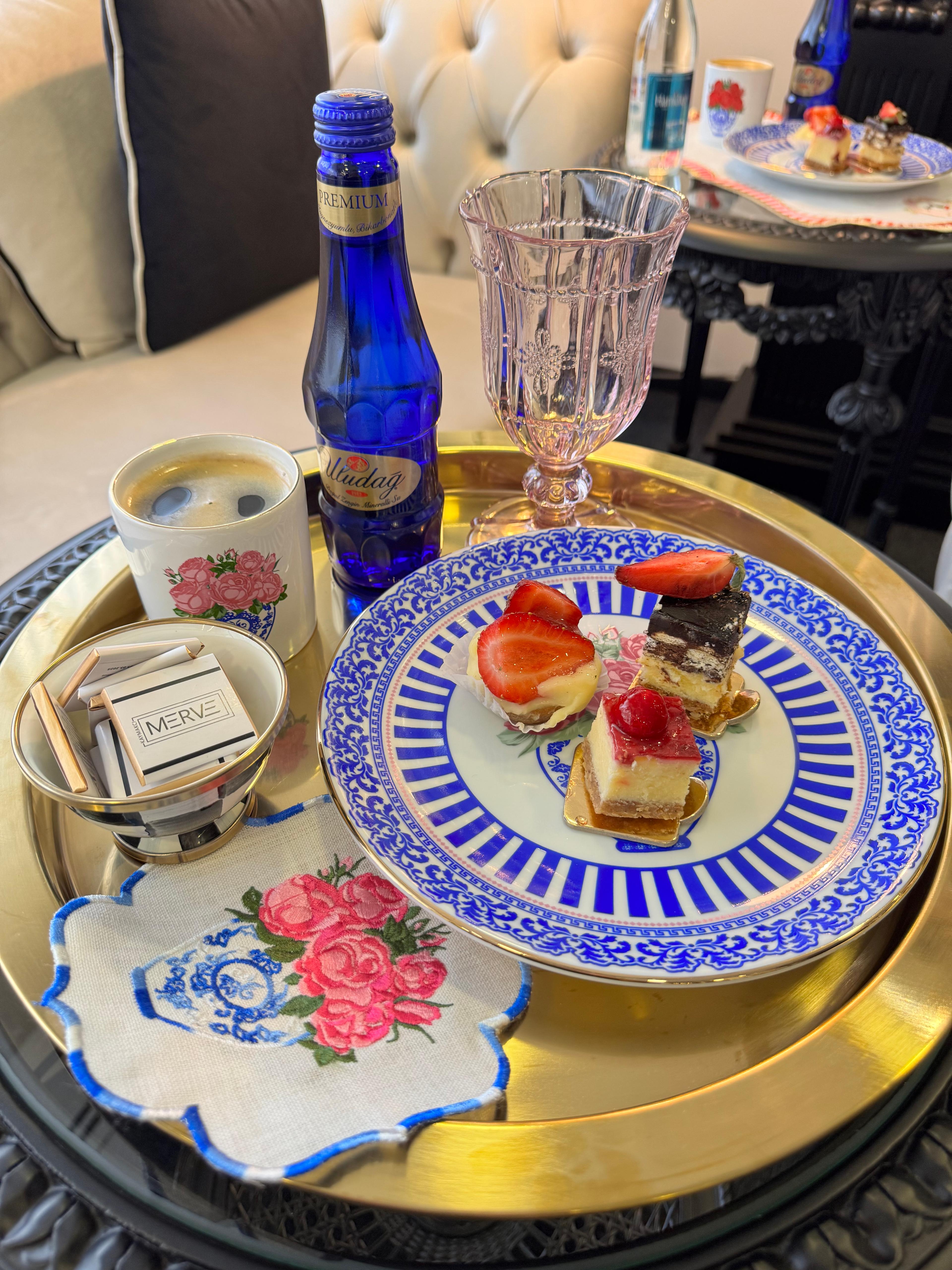 BLUE BLANC UYUMLU SUNUM PEÇETESİ - PEMBE GÜL